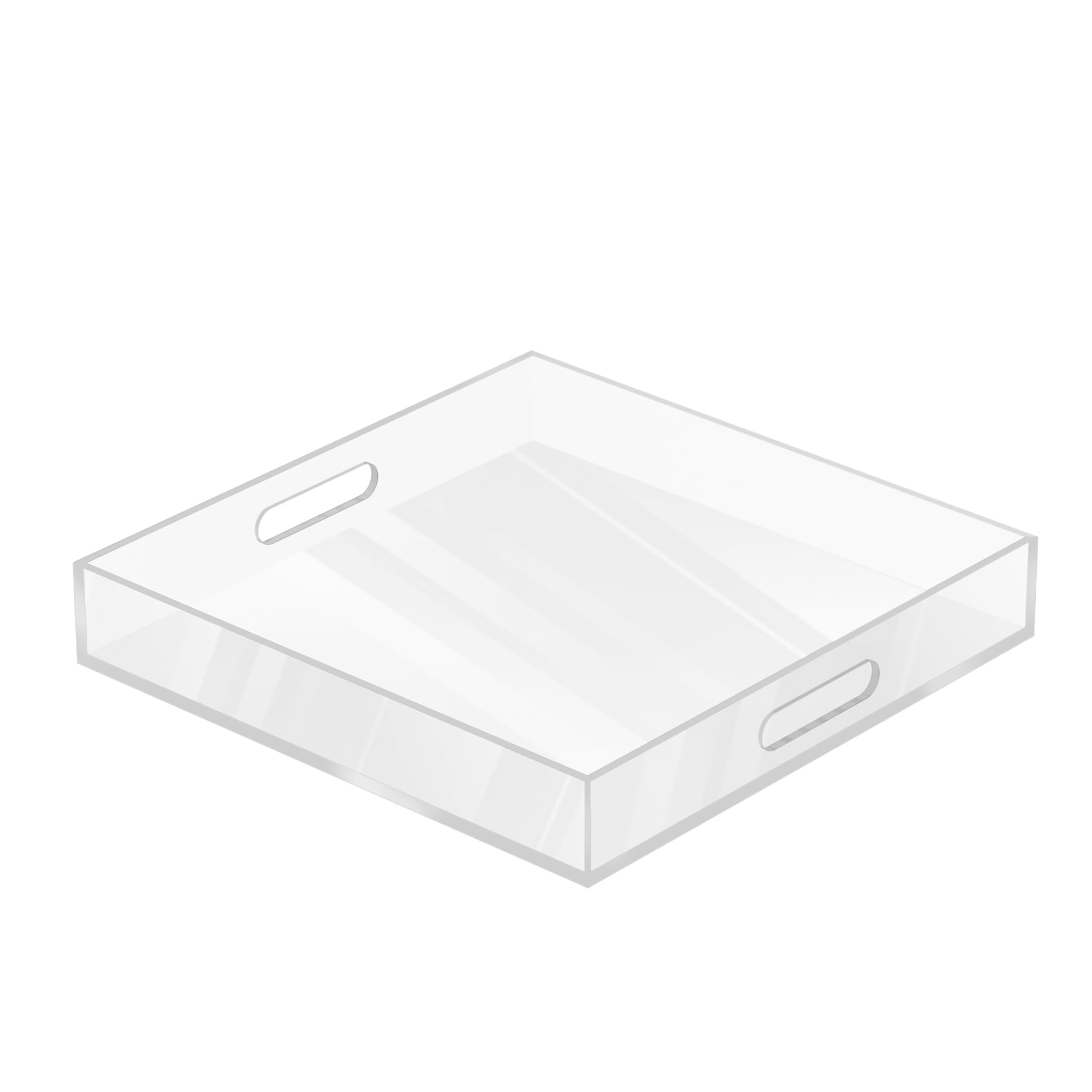 Aoibox  12 x 12 in Clear Acrylic Square Serving Tray with Handles Ottoman Coffee Table Countertop Office Decor