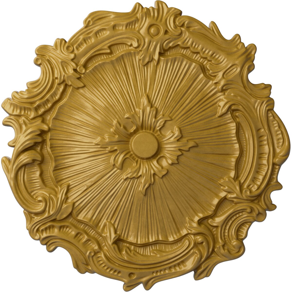 Ekena Millwork CM16PLIGS Plymouth 16.75-in W x 16.75-in L Painted Iridescent Gold Polyurethane Whole Ceiling Medallion