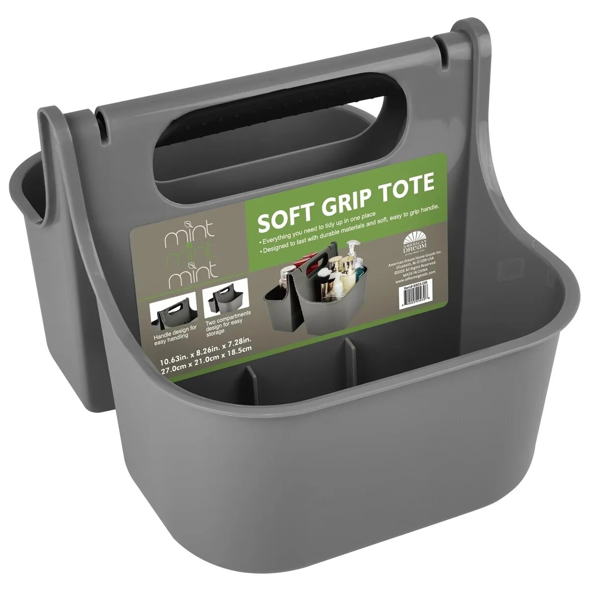J&V TEXTILES 6903-GR Gray Plastic Bathroom organizer