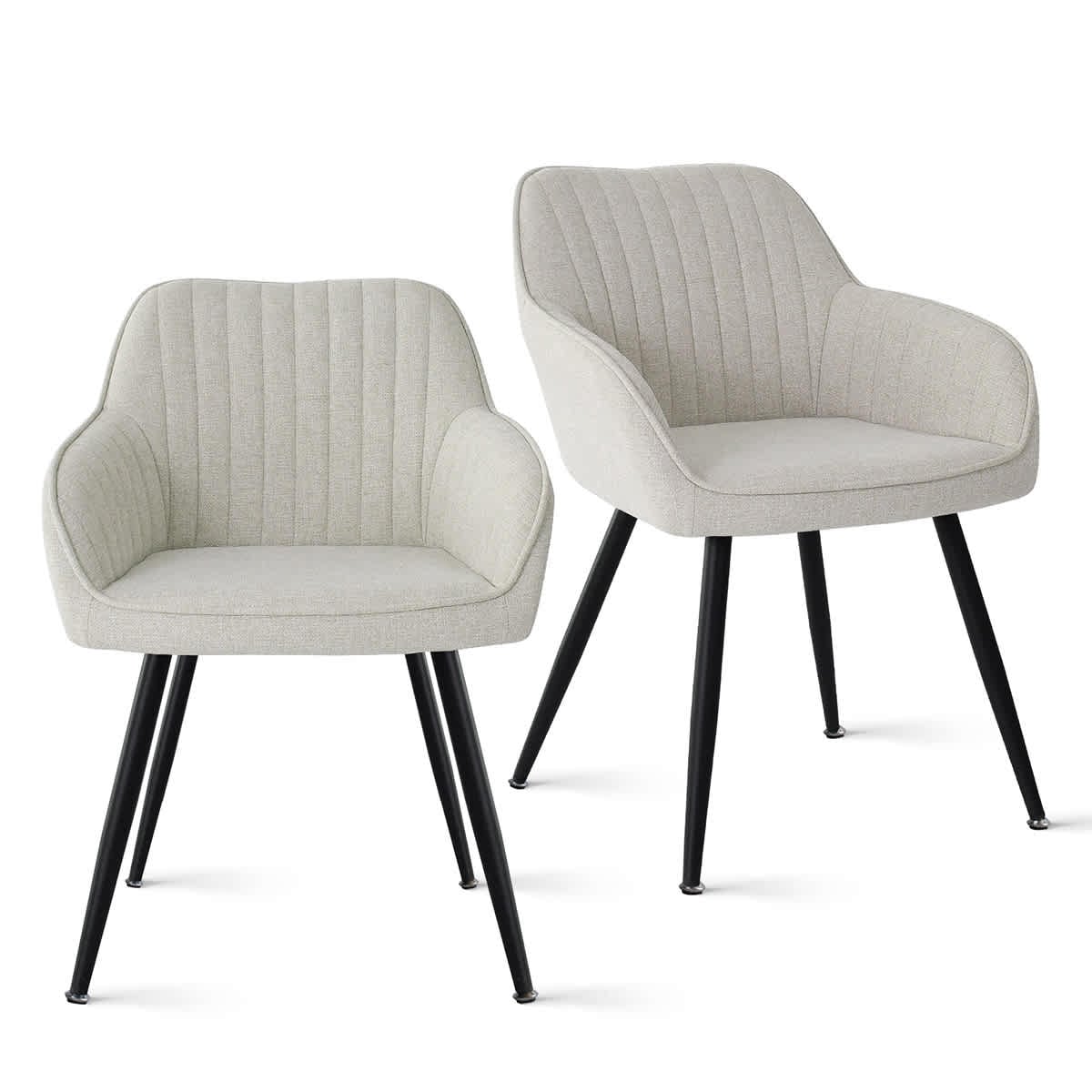 Maison Boucle BOSTON-ARM-BEIGE-2 Dining-Chairs - View #2