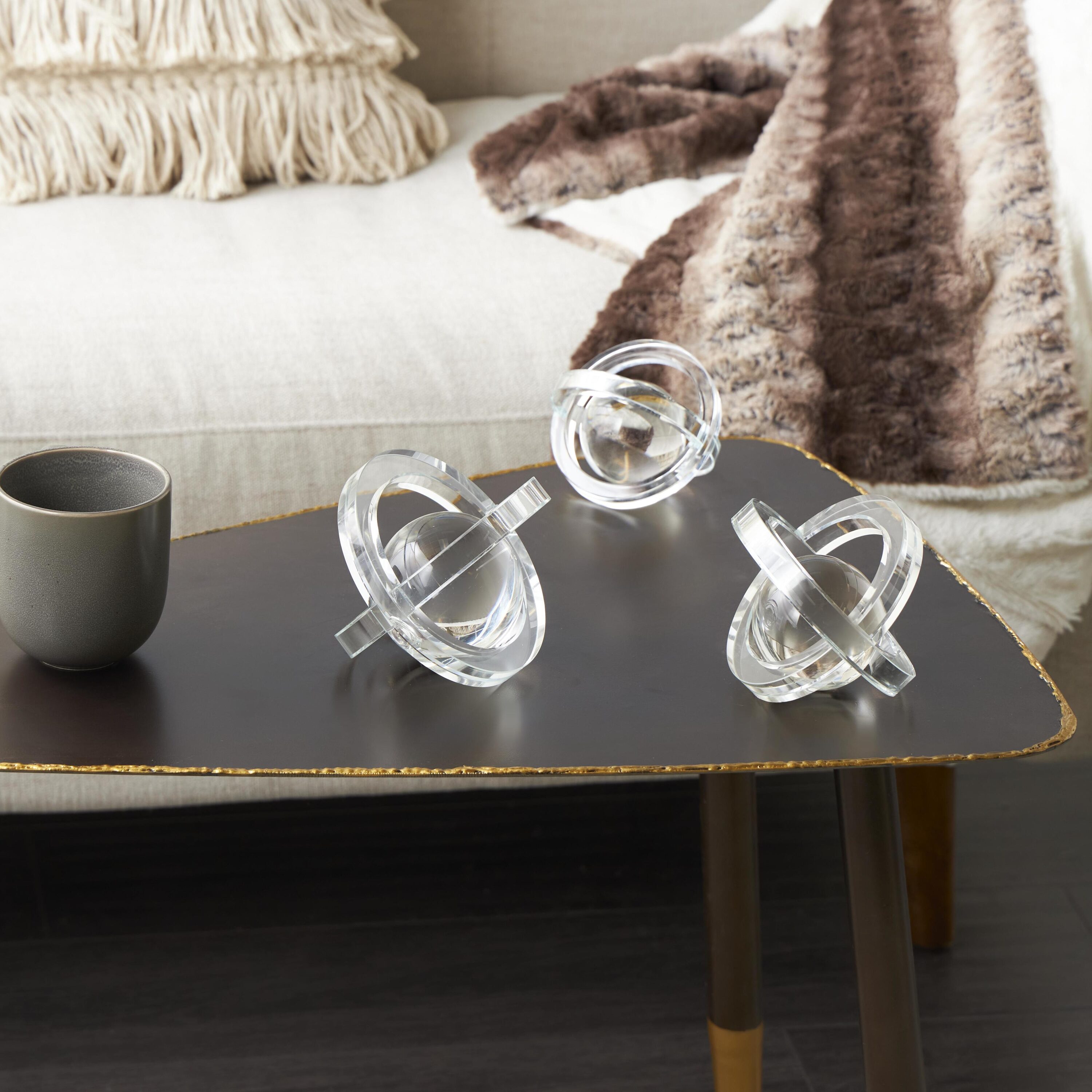 Grayson Lane 823028 3 -Pack Clear Glass Eclectic Sculpture