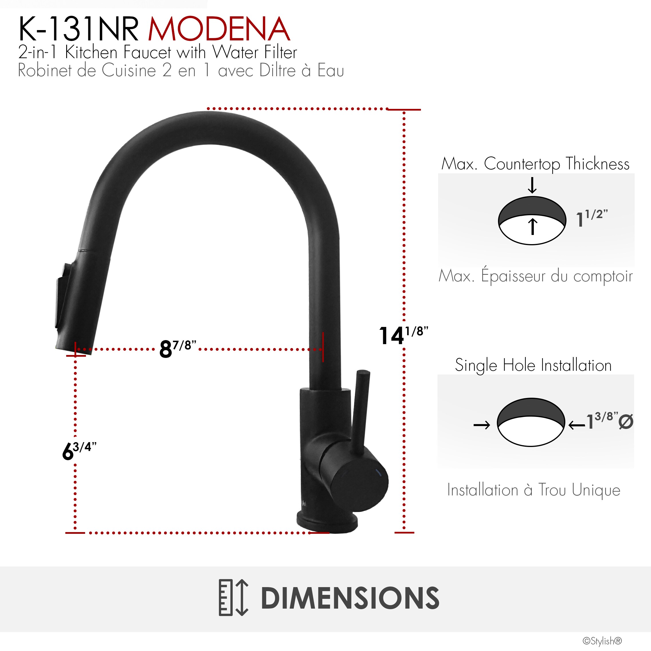 Stylish K-131NR Kitchen-Faucets - View #5