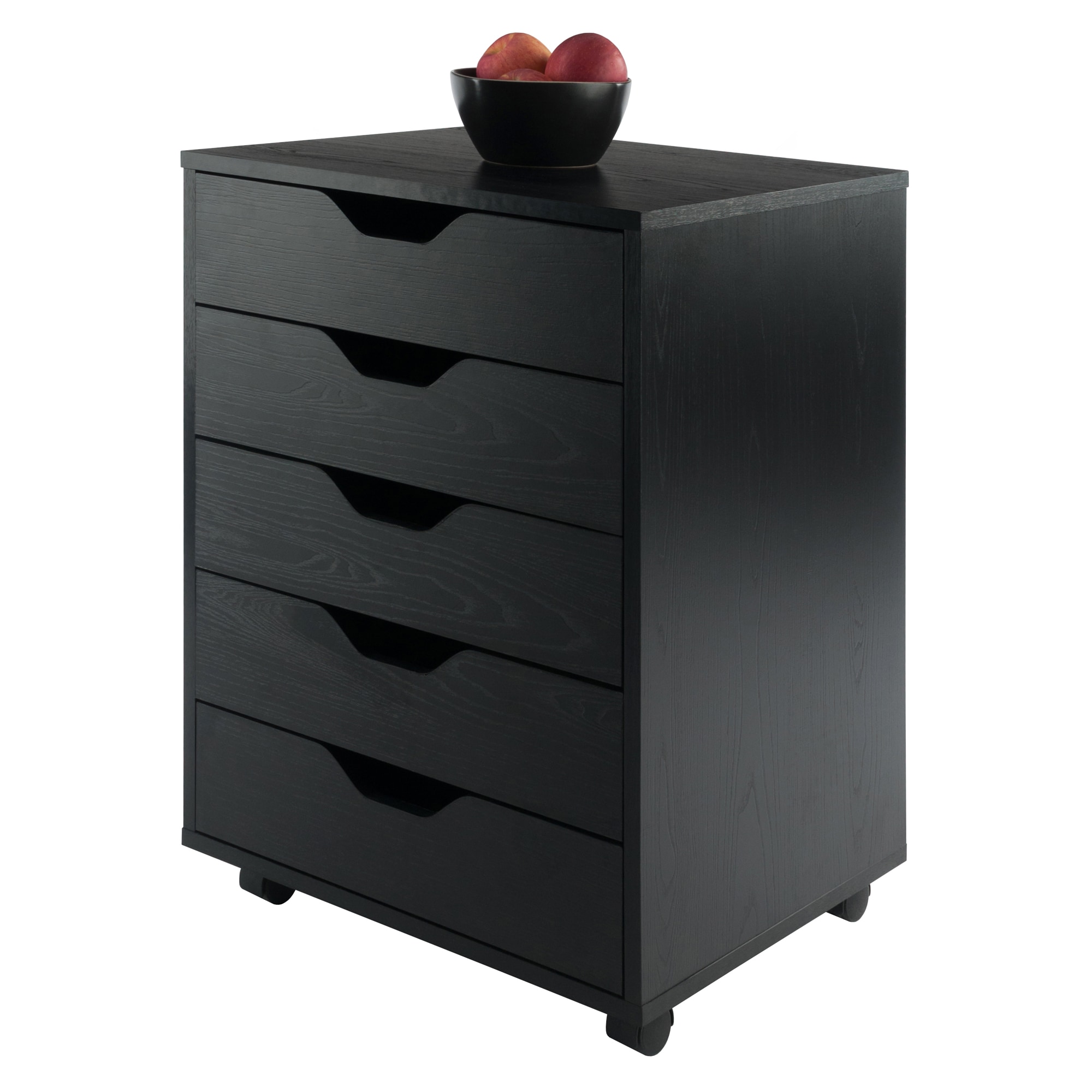 Mobile 5-Drawer Vertical Lockable Cabinet in Sleek White