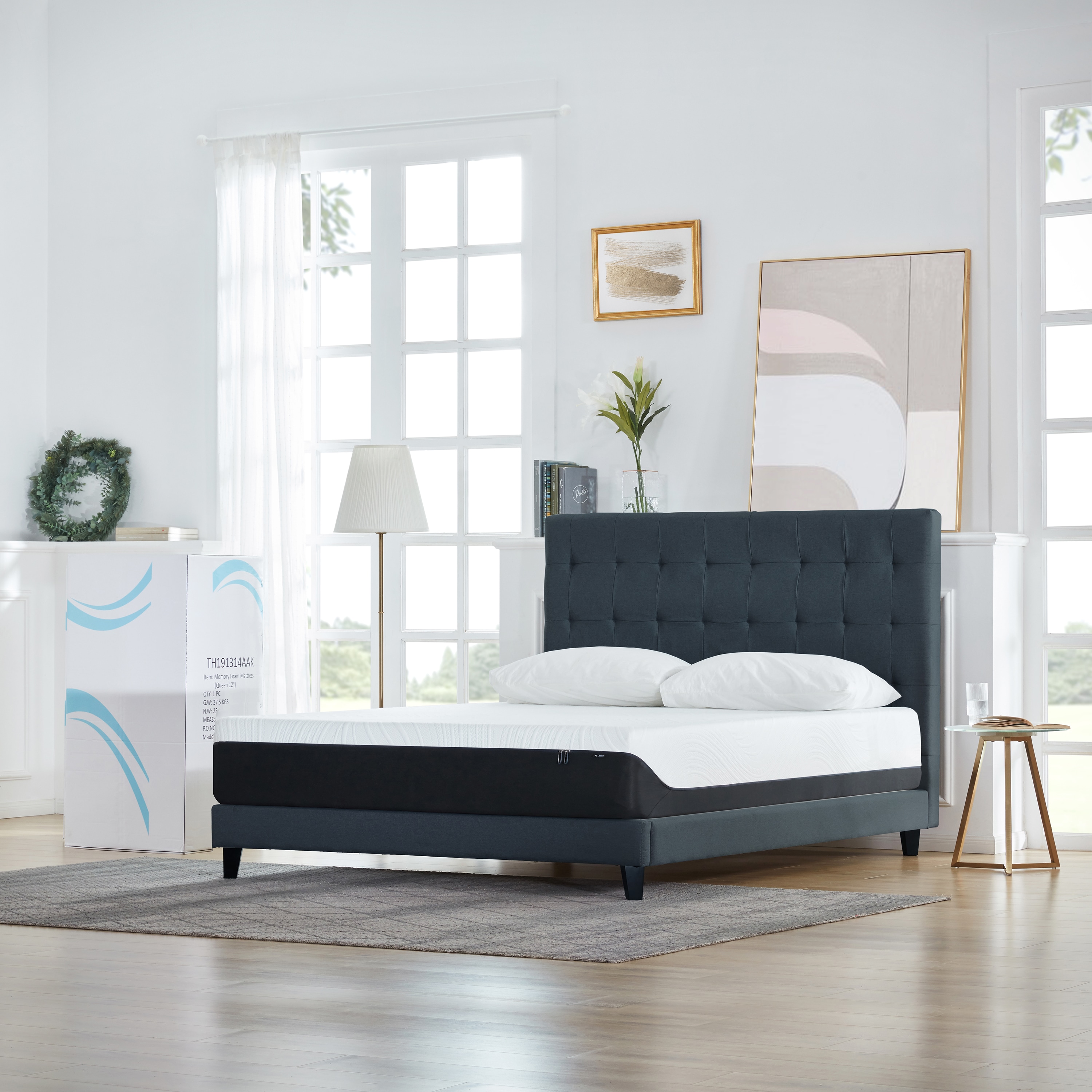 Clihome BHTH191487KAA 12-in Twin Memory Foam Pillow Top Mattress in a Box