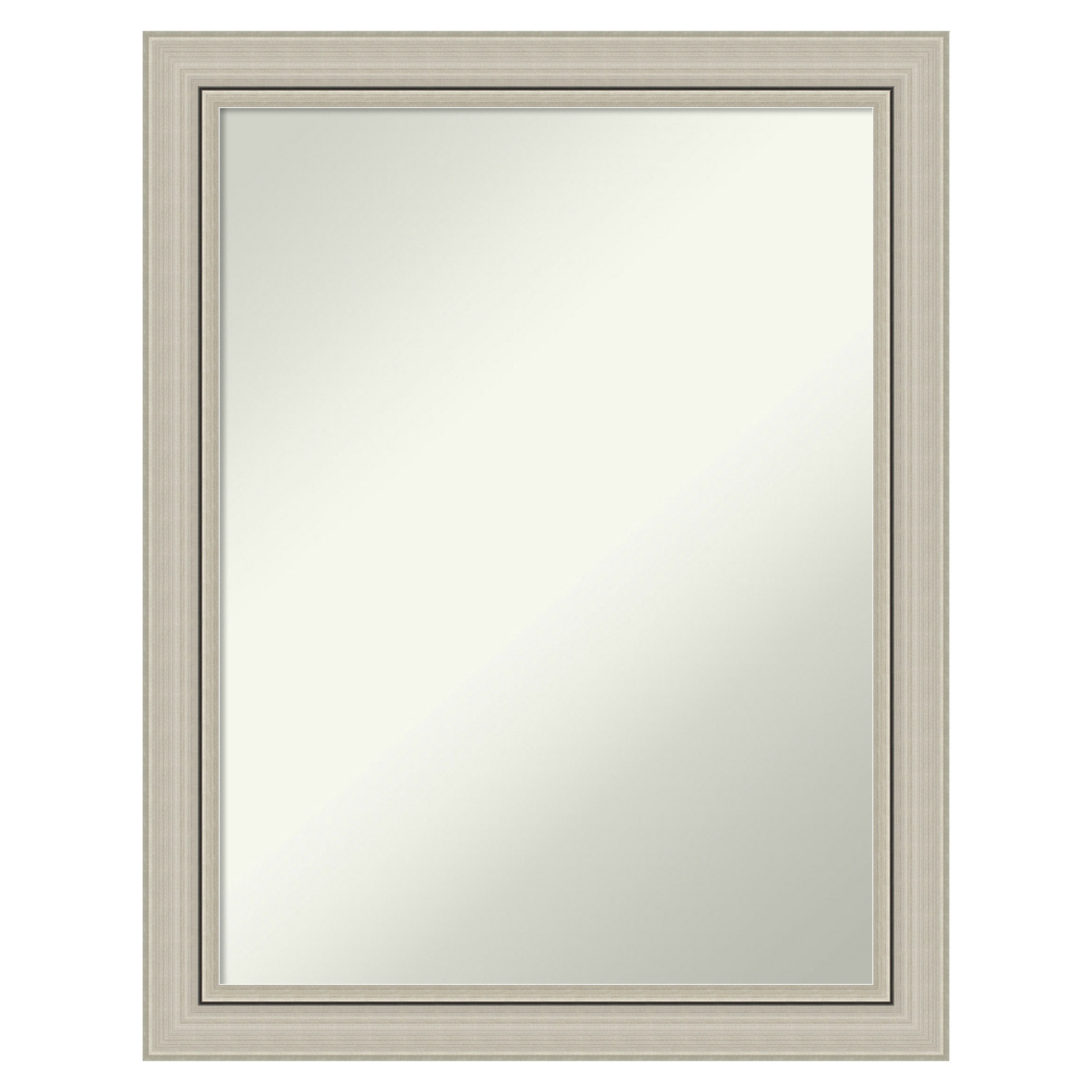 28" x 34" Silver Wood Rectangular Wall Mirror