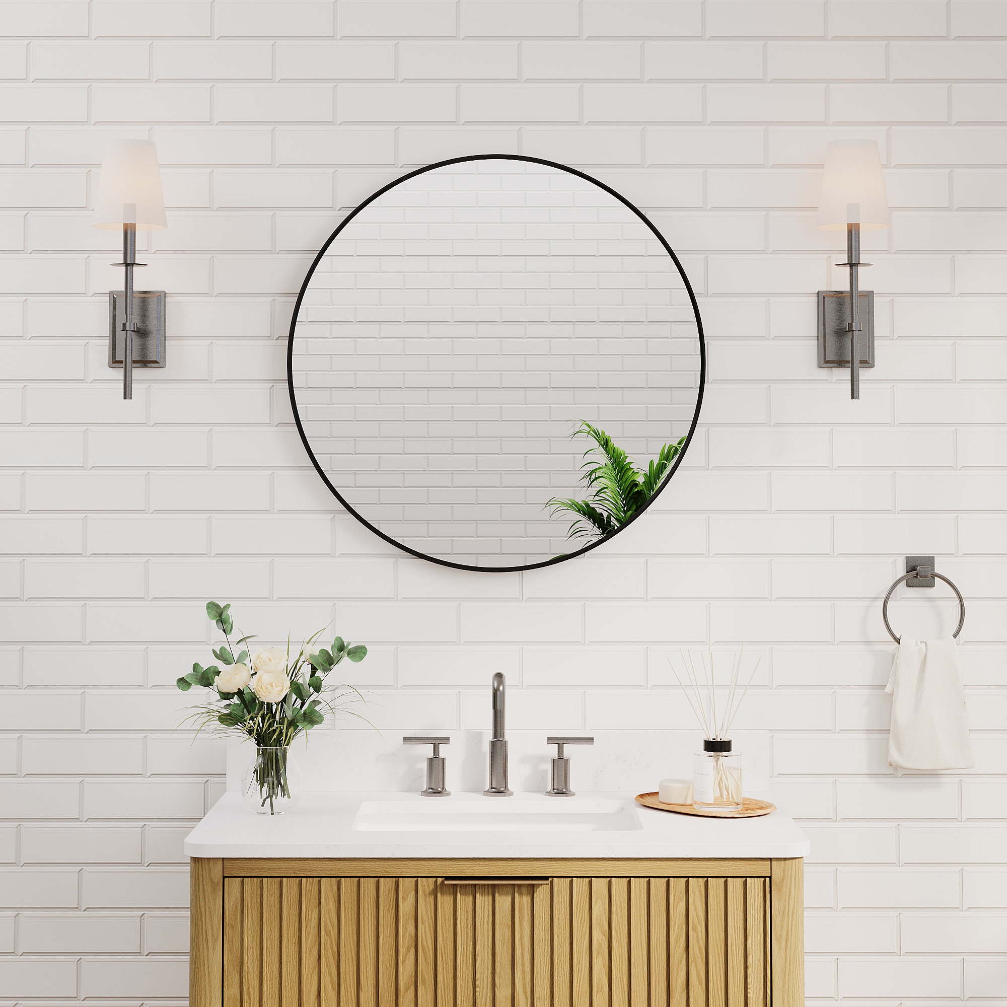 WELLFOR R1MR2828MB Framed-Bath-Mirrors - View #2