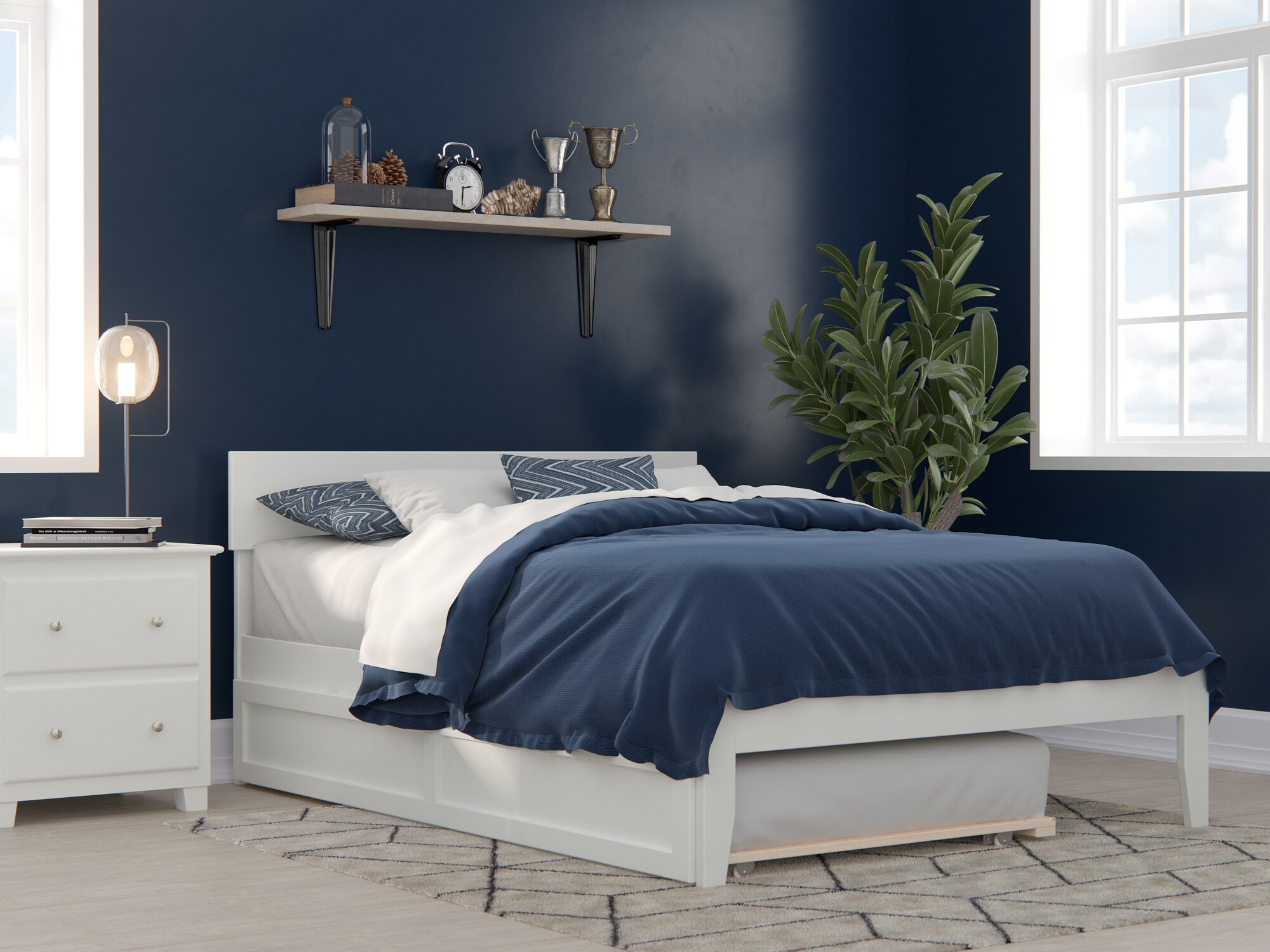 AFI Furnishings AG8111232 Boston White Full Wood Trundle Bed