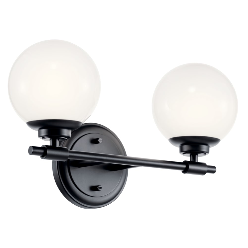 Kichler 55171BK Benno 14.75-in 2 -Light Black Industrial Vanity light