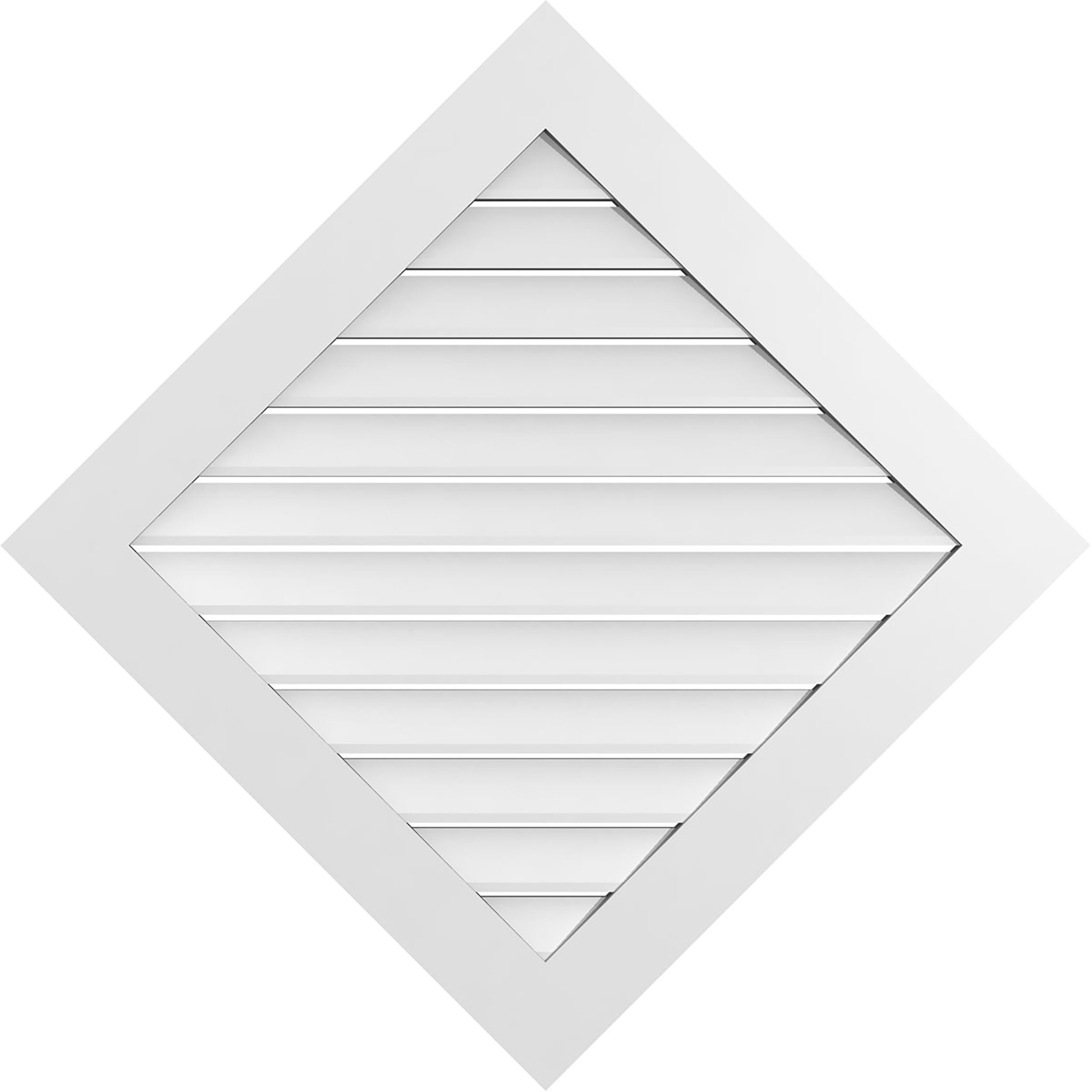 Ekena Millwork GVPDI40X4001SN 40-Inches x 40-Inches Off-white Diamond PVC Gable Louver Vent