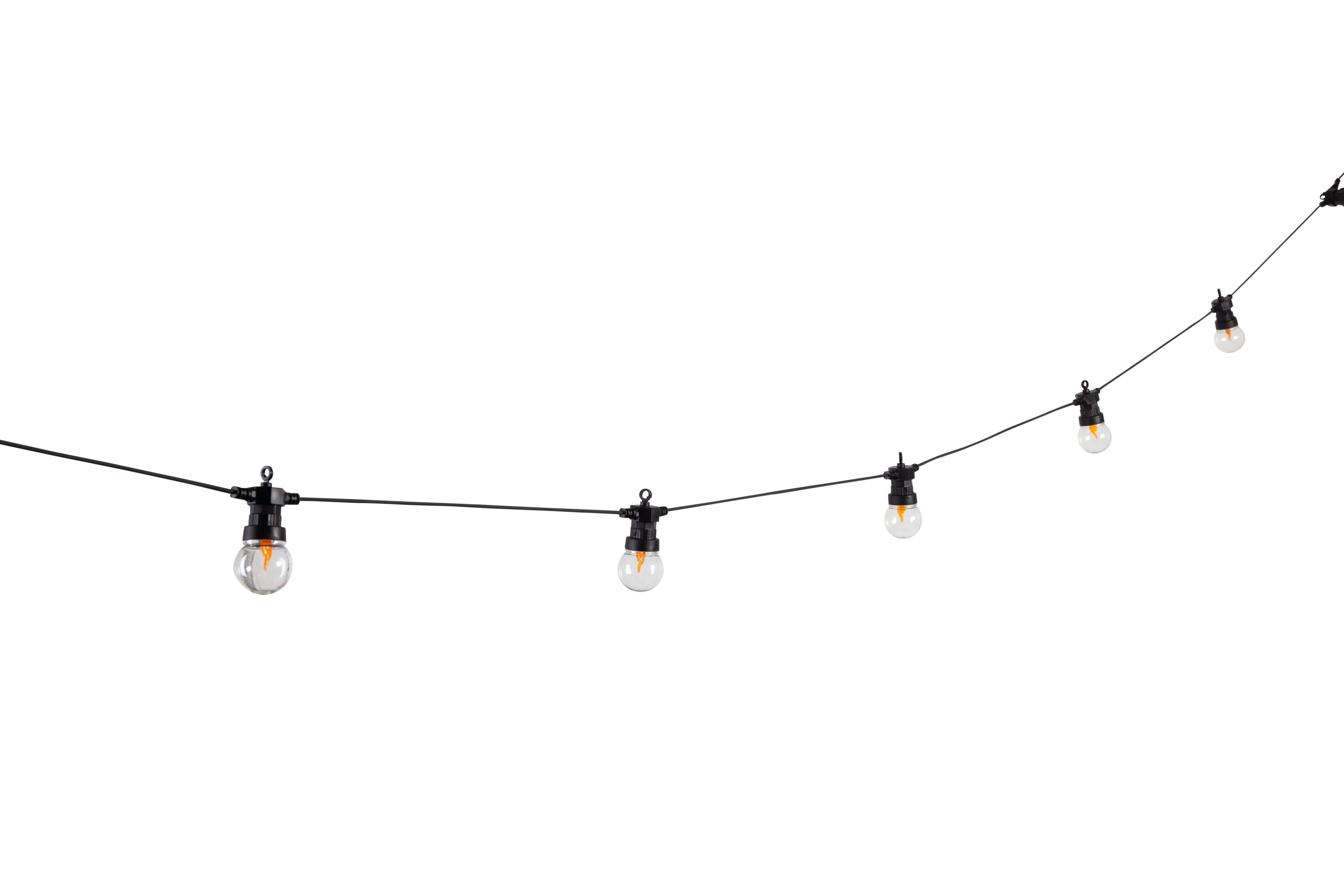 Harbor Breeze WSL2207-10 16-ft Plug-in black Indoor/Outdoor String Light with 10 Yellow -Light LED Globe Bulbs