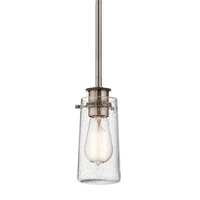 Kichler Braelyn Classic Pewter Modern/Contemporary Seeded Glass Cylinder Pendant Light Kichler Braelyn Classic Pewter Modern/Contemporary Seeded Glass Cylinder Pendant Light