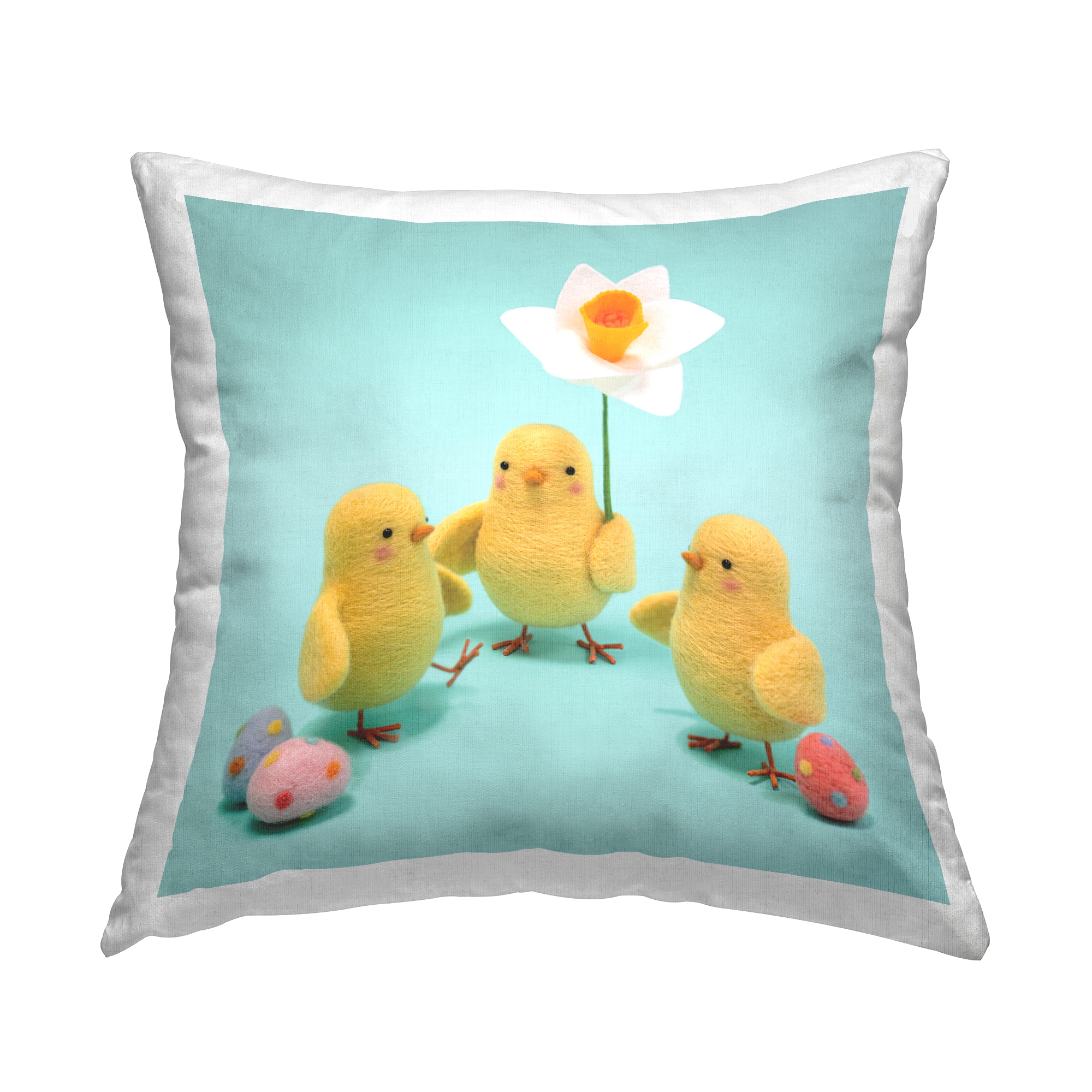 Stupell Industries PLC-393-SQW-18X18 18-in x 18-in Blue Square Indoor Decorative Pillow