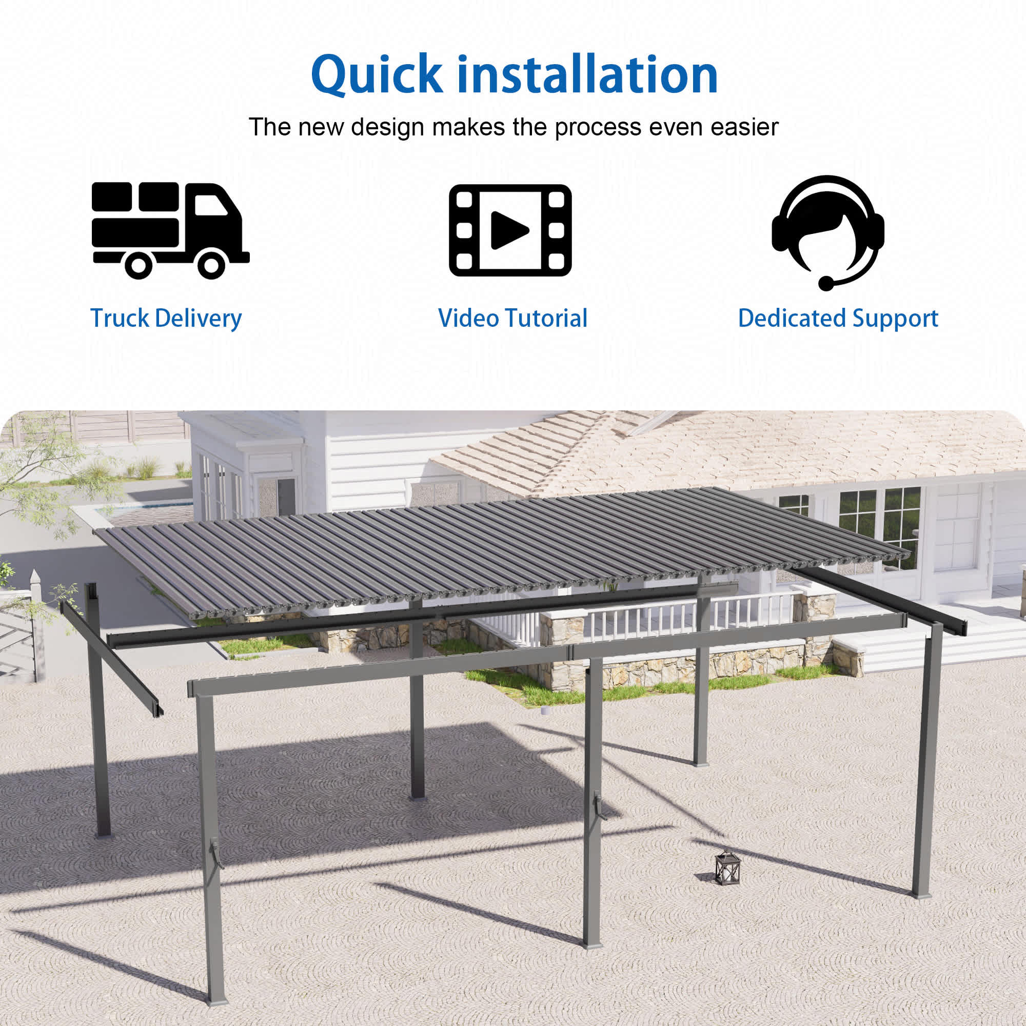 Aok Garden LWP-BP-DD1220-GY Pergolas-2 - View #6