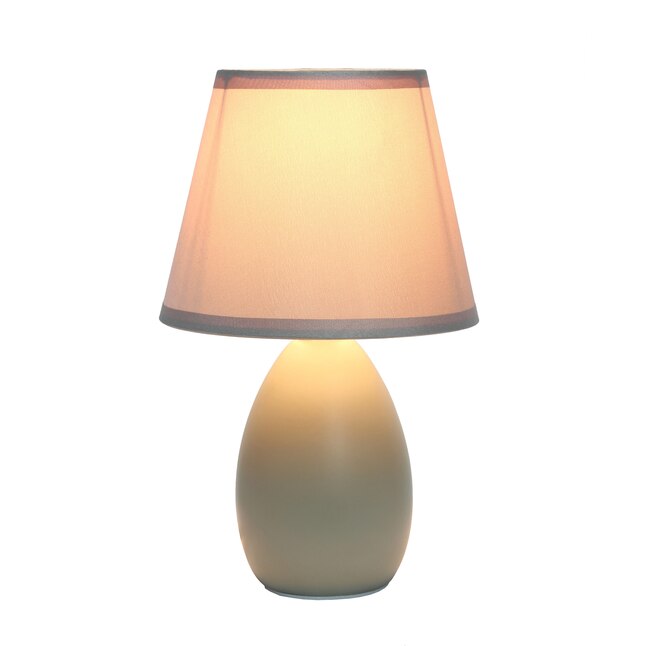 Gray Table Lamp With Fabric Shade, Yellow And Gray Table Lamps
