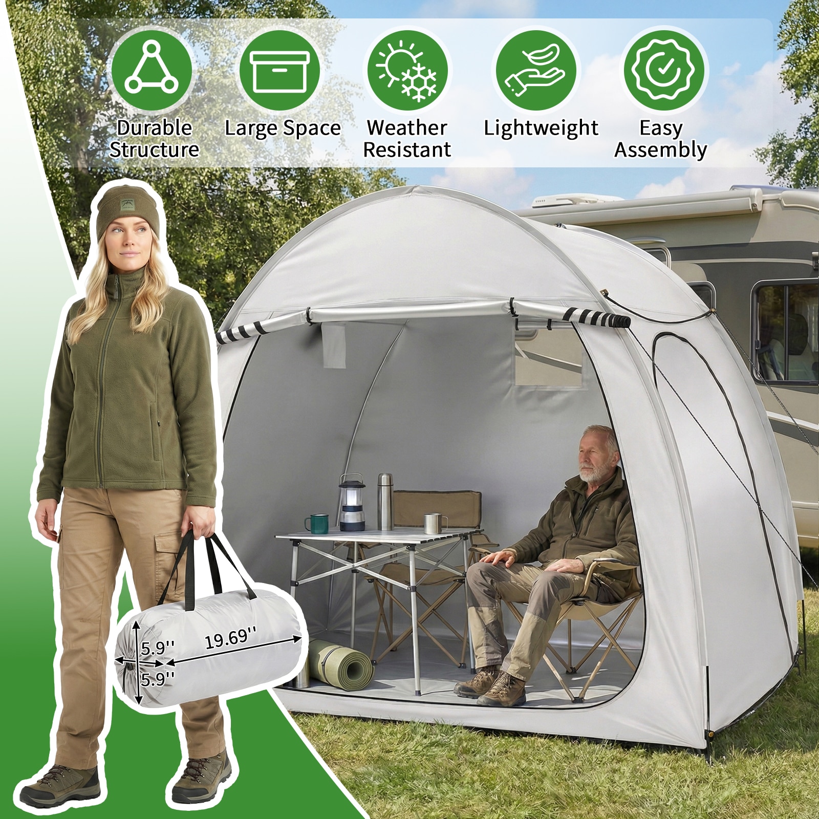 ogawa zelt 2659 Outdoor Camping Tent, Shanti R [for 4 People] Sand Beige x Dark Brown Sports, Fitness & Outdoors Hamiltons Tented Camp - insulated wearable blanket outdoor Color:Grey-Black