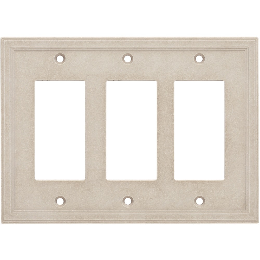 SOMERSET 3 Gang Triple Toggle Light Switch Cover Wall Plate Natural Stone SIENNA 