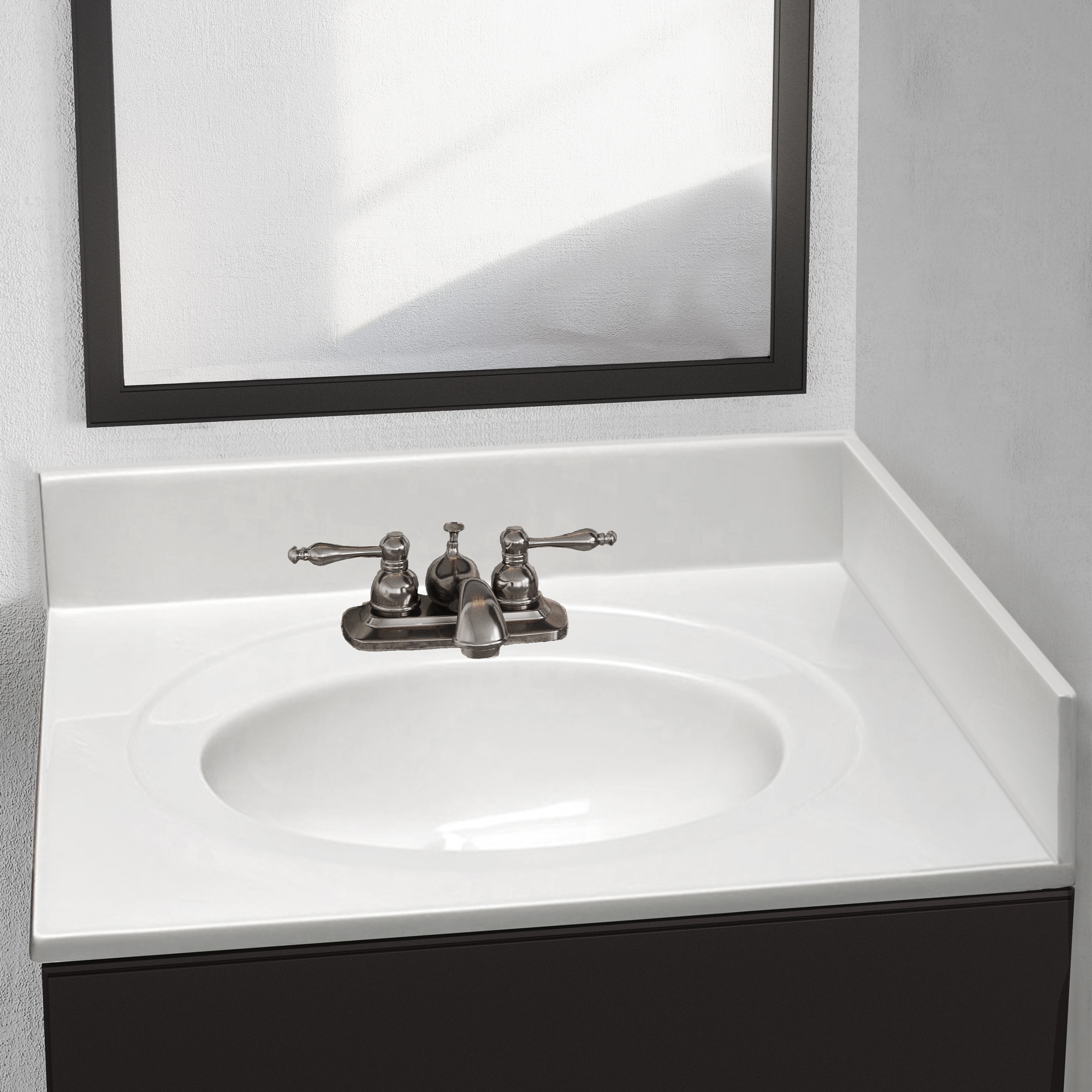 18.3 Inch Solid White Cultured Marble Universal Side Splash