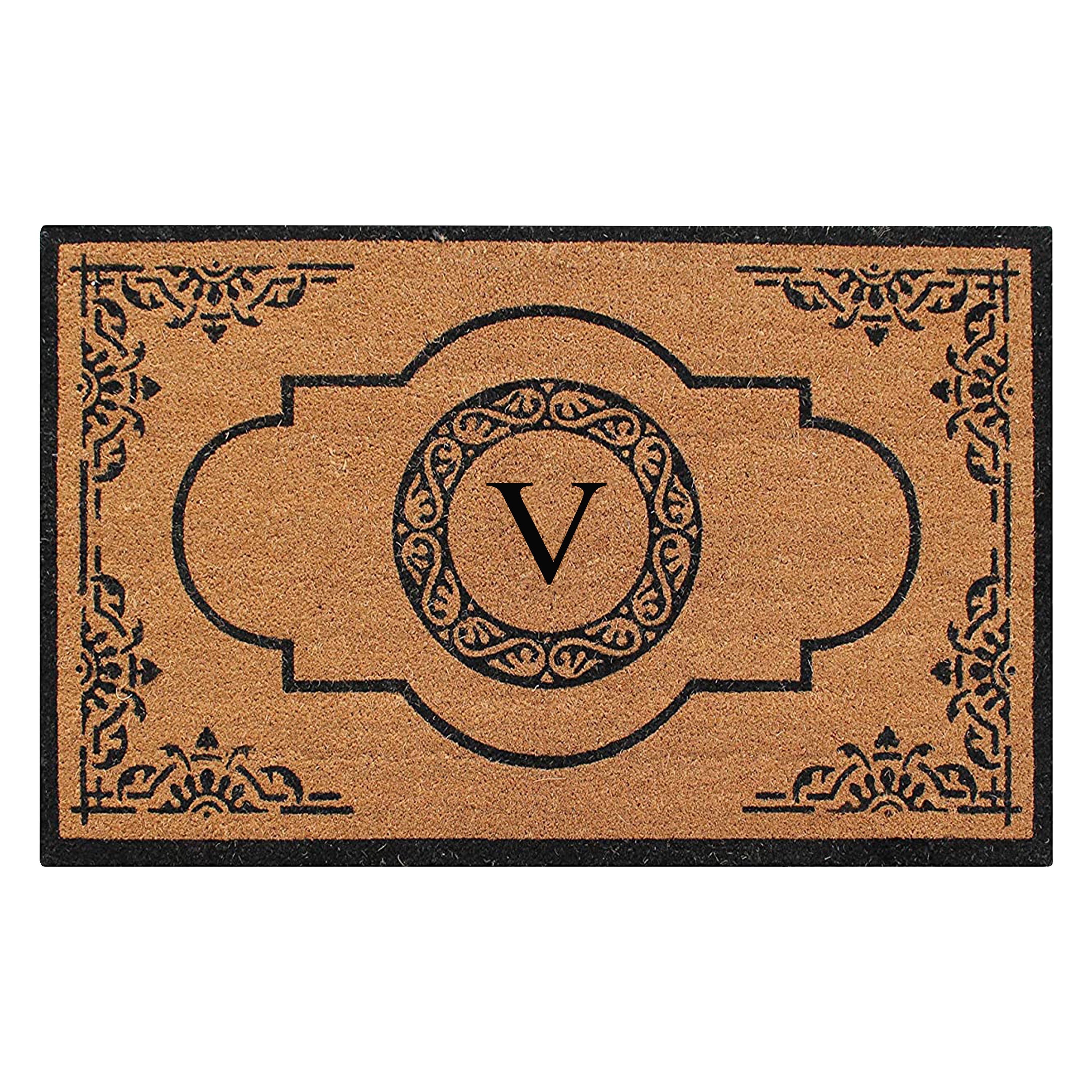 A1 Home Collections A1HC Natural Coir Personalized Monogrammed Front ...