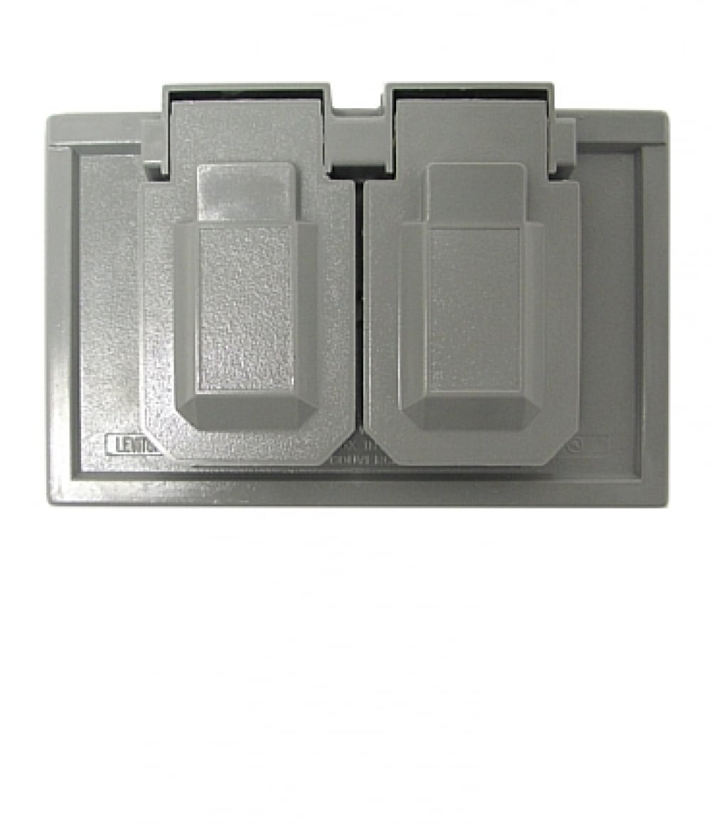 2-Gang Rectangle Plastic Weatherproof Electrical Box Cover in Gray | - American Imaginations AI-35036