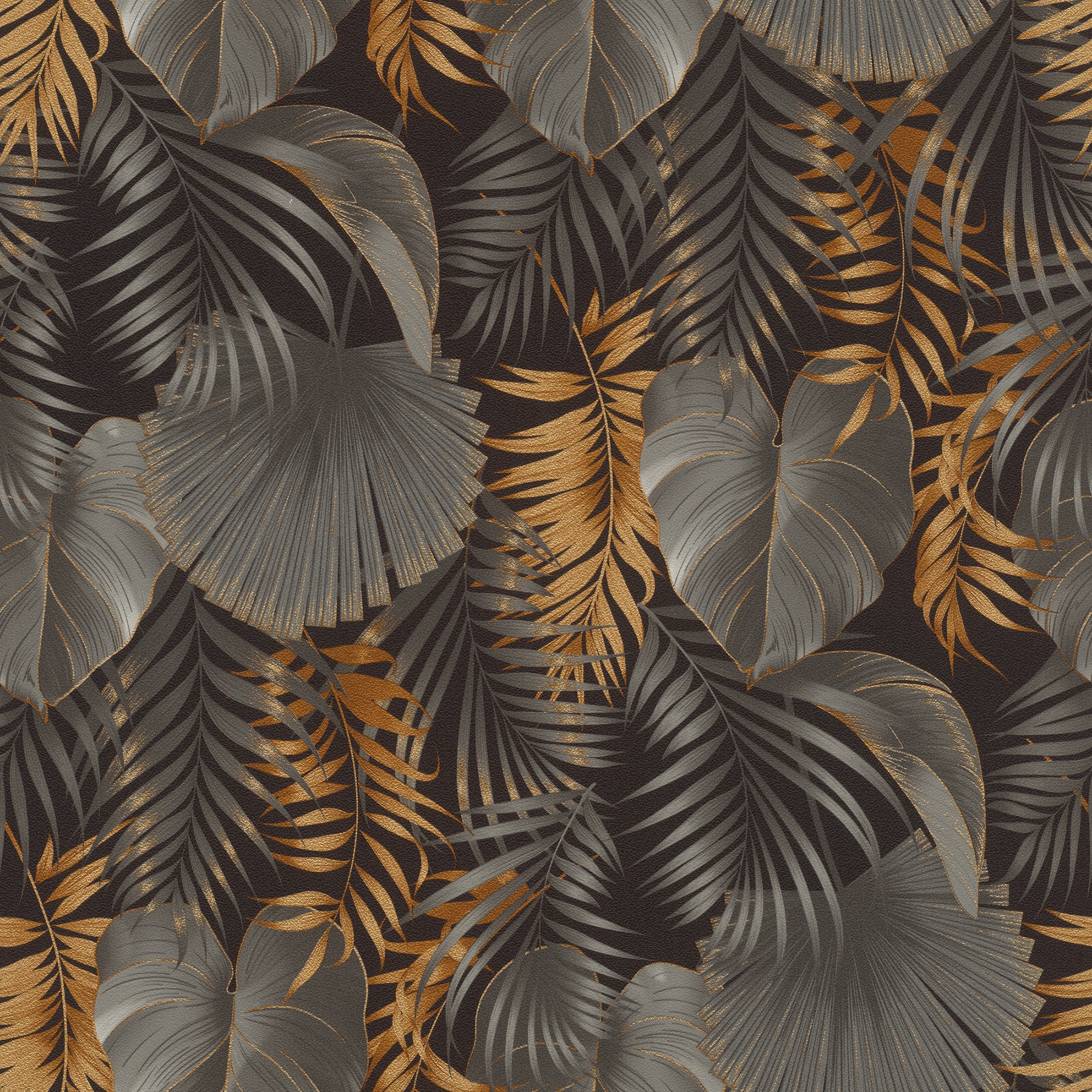 Rasch RH462043 57.5-Sq. Feet Black Vinyl Ivy/Vines Unpasted Wallpaper