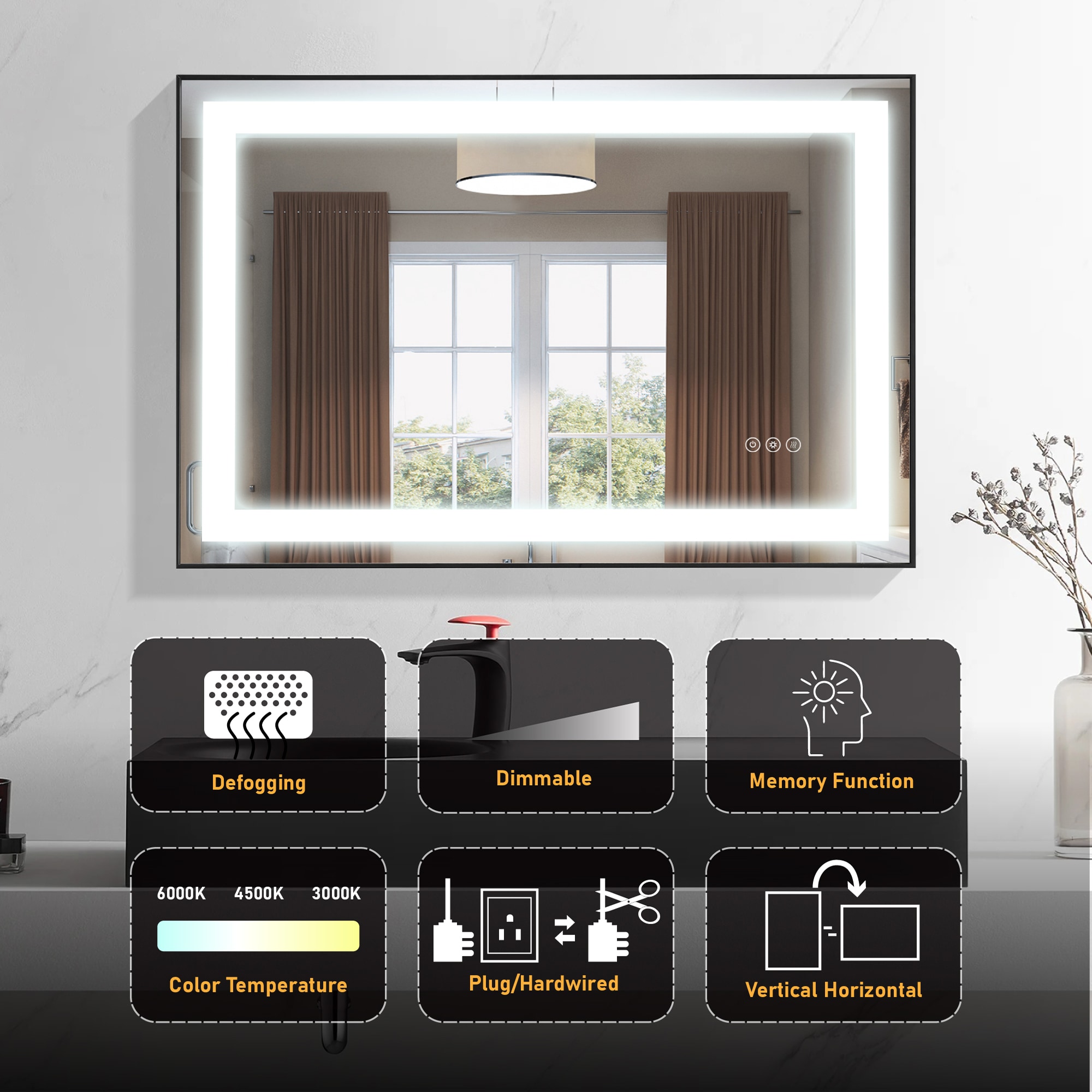 Forclover HE-31MK3624 Framed-Bath-Mirrors - View #5