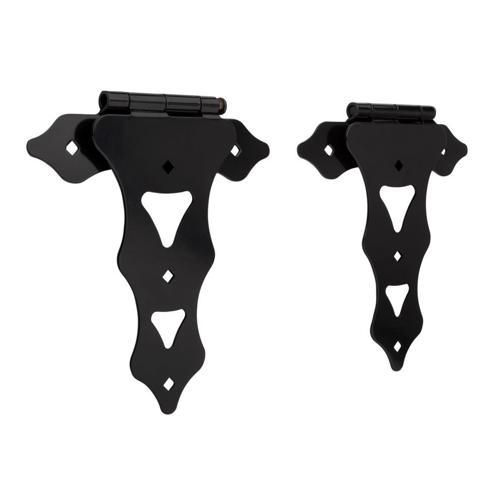 National Hardware Black Ornamental Fixed Pin T-Hinge, 10-inch