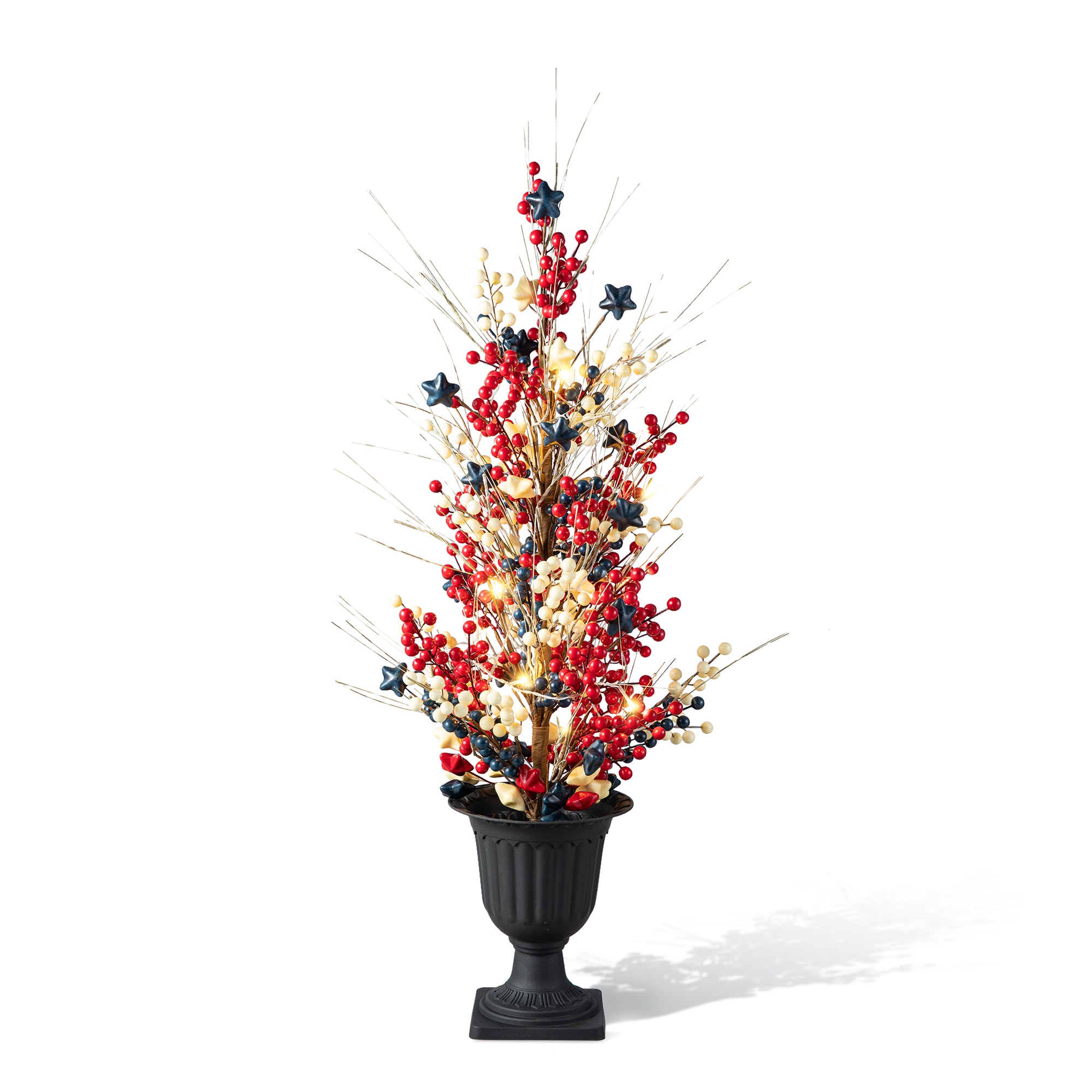 Glitzhome 2042000001 36-in H Lighted Fourth of July Free standing decoration