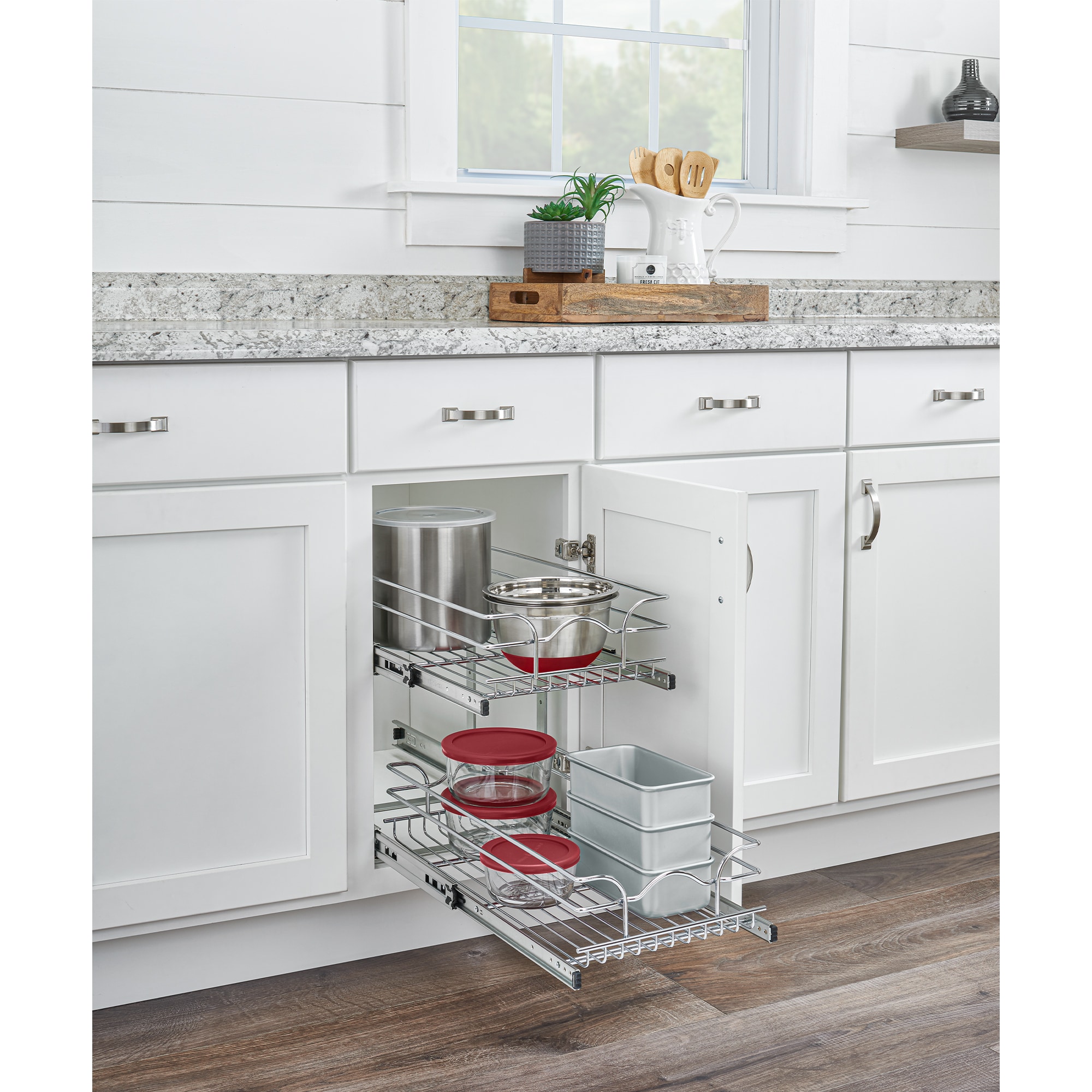Rev-A-Shelf 5WB2-1222CR-1 12 in x 22 in Two-Tier Pull-Out Baskets - Chrome