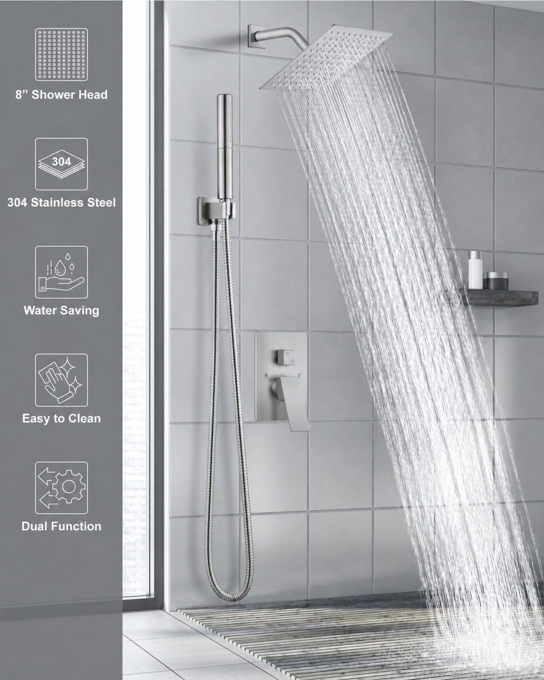 Afoxsos LAF0730F060 Showerhead-Bar-Panels - View #2