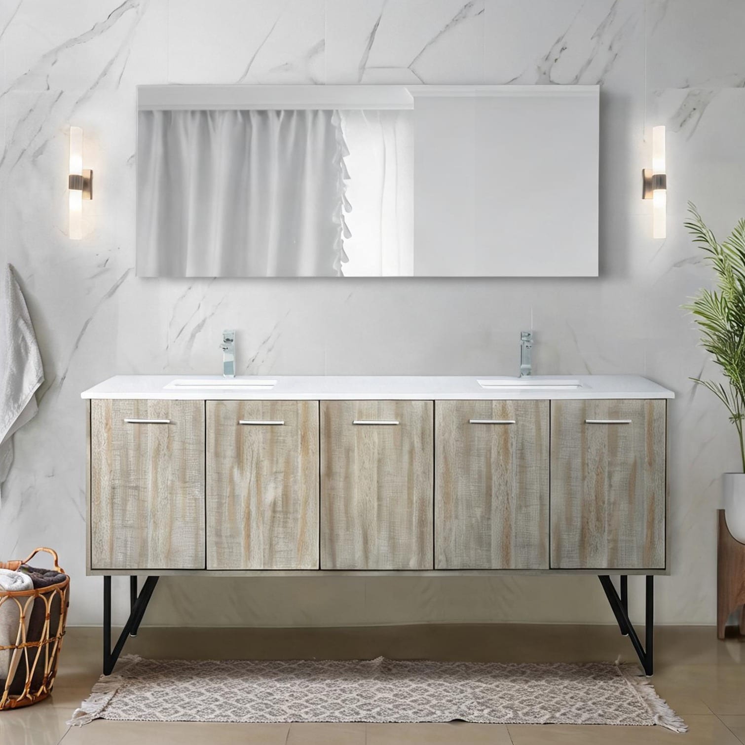 chillscreamni - Storage Bathroom Vanities in Acacia Wood 80 in with Drawers Shelving