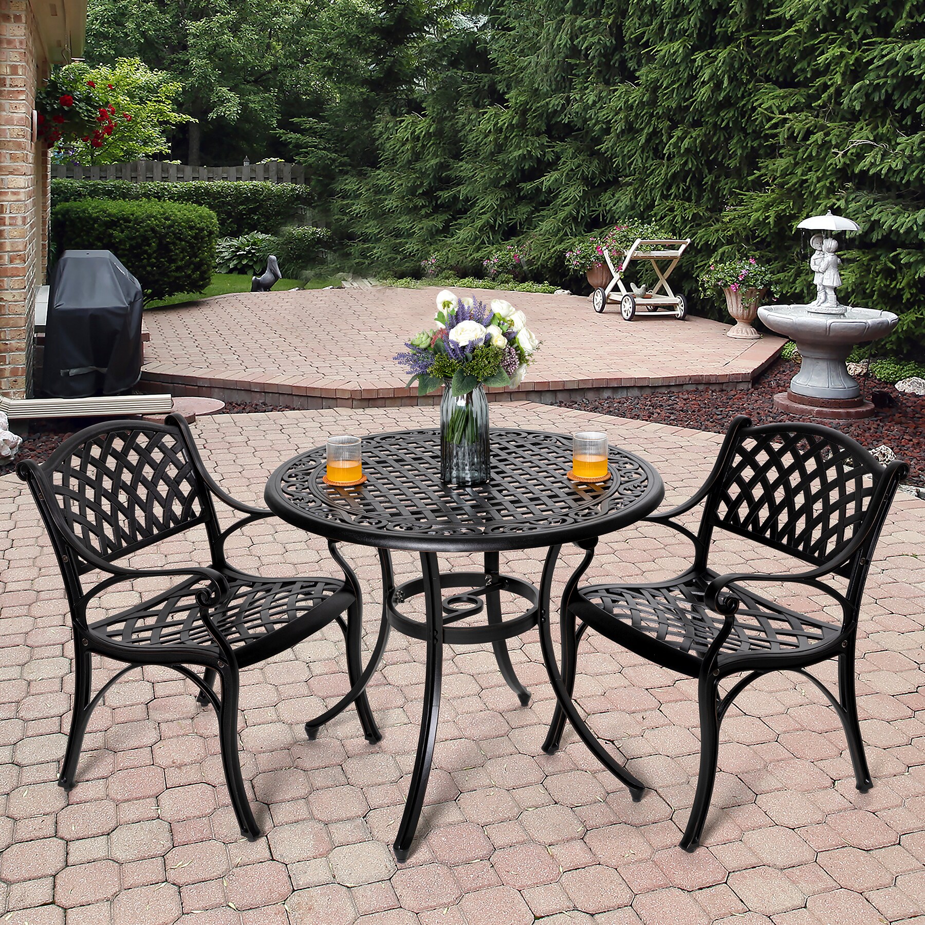 Nuu Garden 3-Piece Bronze Patio Dining Set in the Patio Dining Sets ...