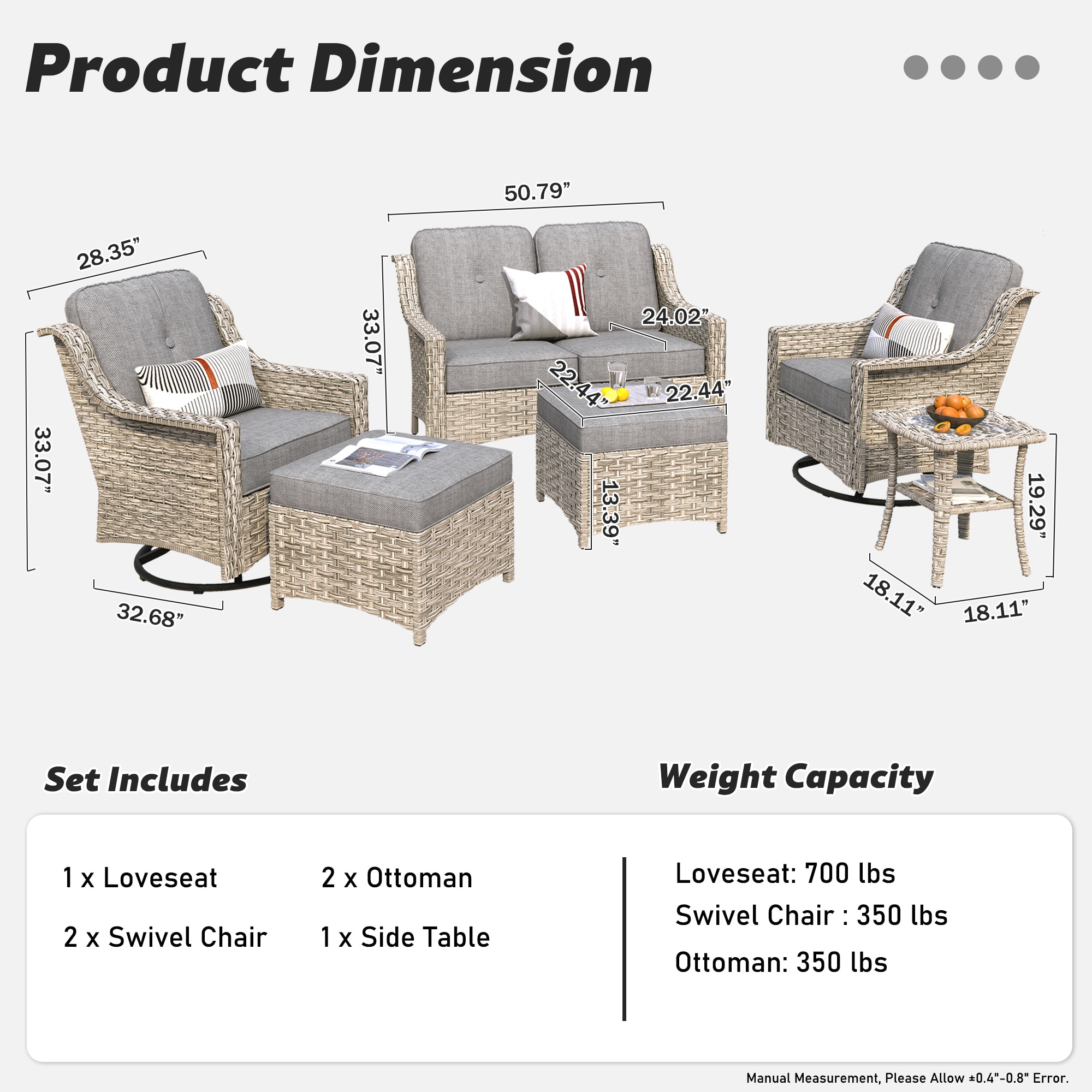 Ovios PDL206Y Patio-Conversation-Sets - View #6