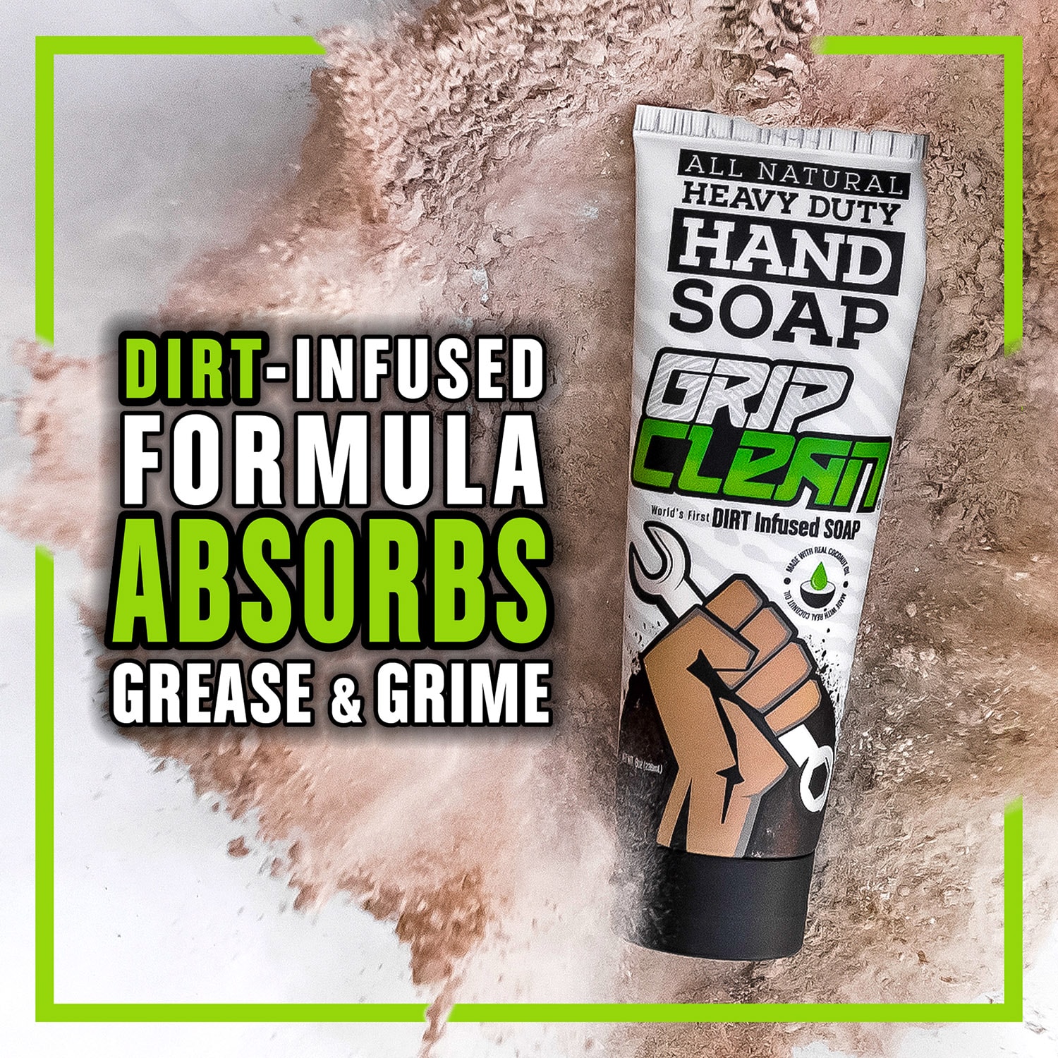 Grip Clean, Hand Cleaner for Auto Mechanics - All Natural Heavy Duty Soap  (8oz)
