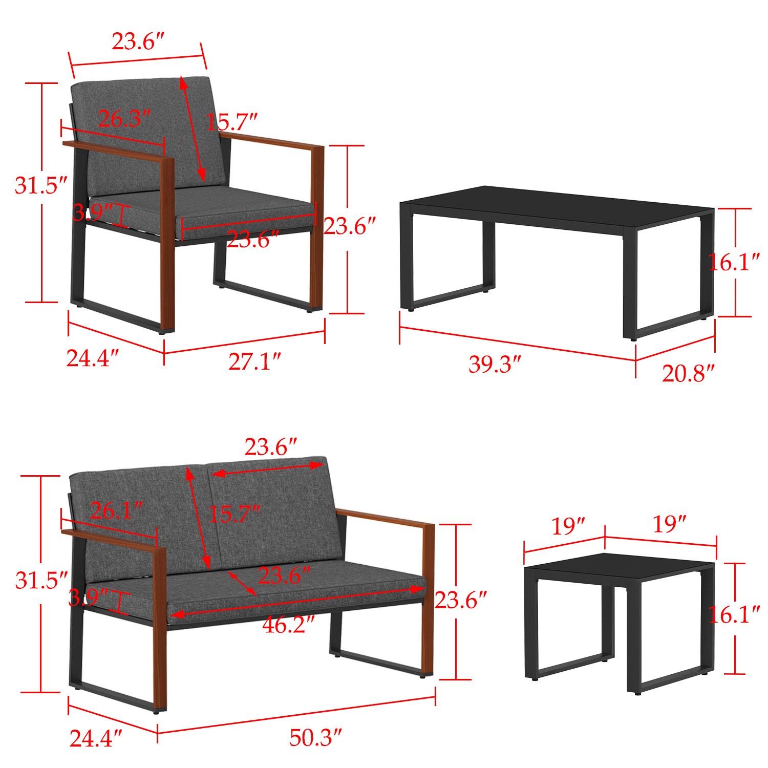 MIDHAM KF170301-03+04 Patio-Conversation-Sets - View #5