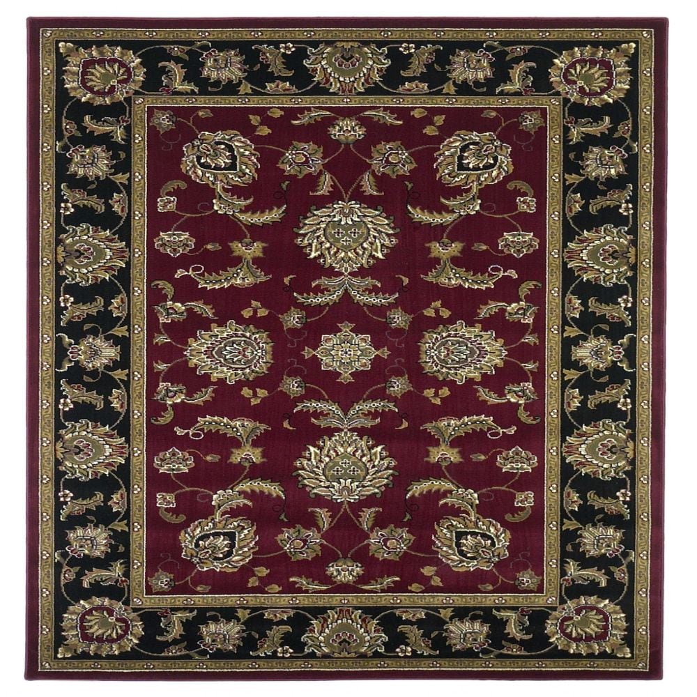 HomeRoots 353574 Bernadette 3 X 4 (ft) Rag Red Black Indoor Border Area Rug