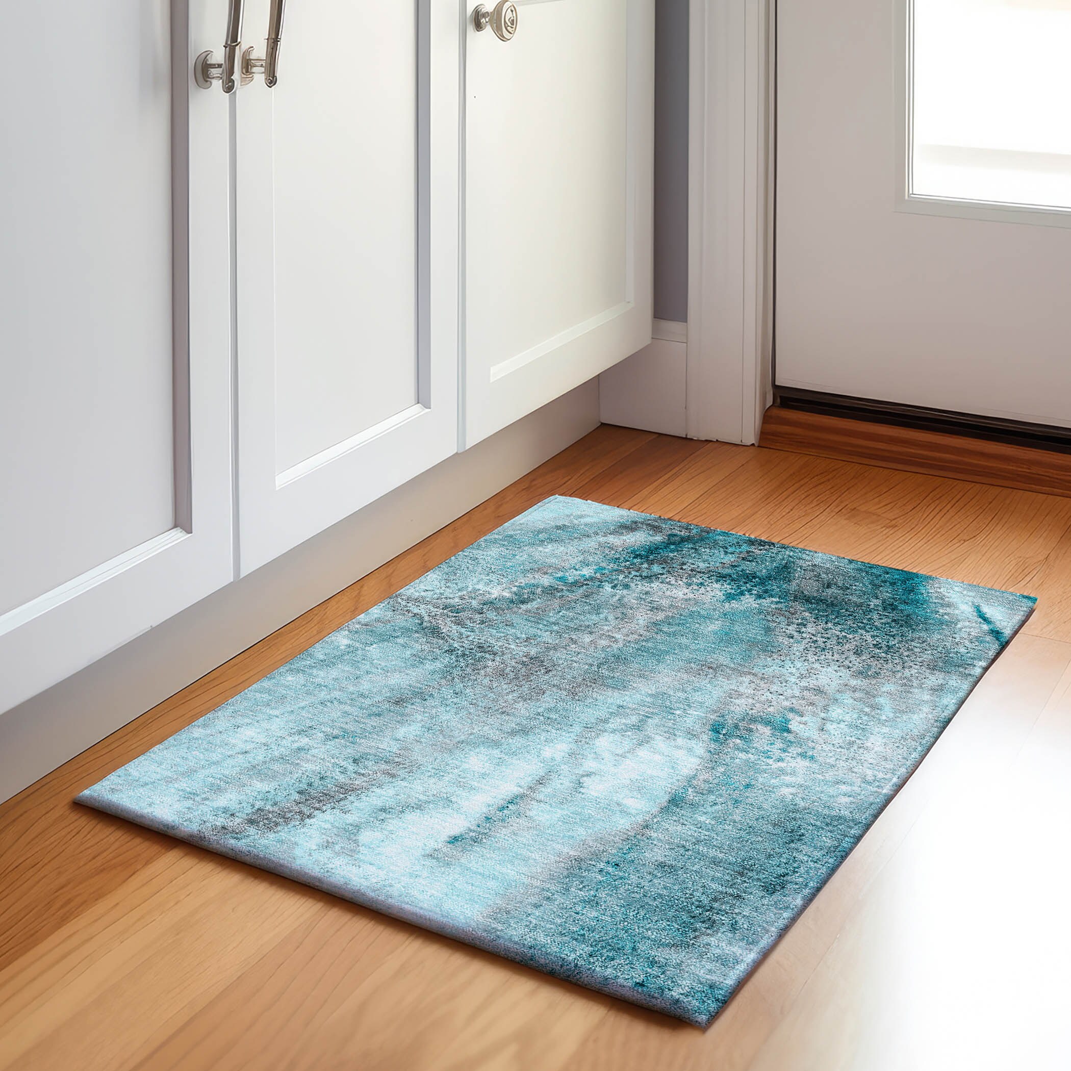 Addison Rugs AMF566TE8X10 Mayfield AMF566TE 8 x 10 (ft) Loomed Polyester Teal Rectangular Indoor Geometric Machine washable Area rug