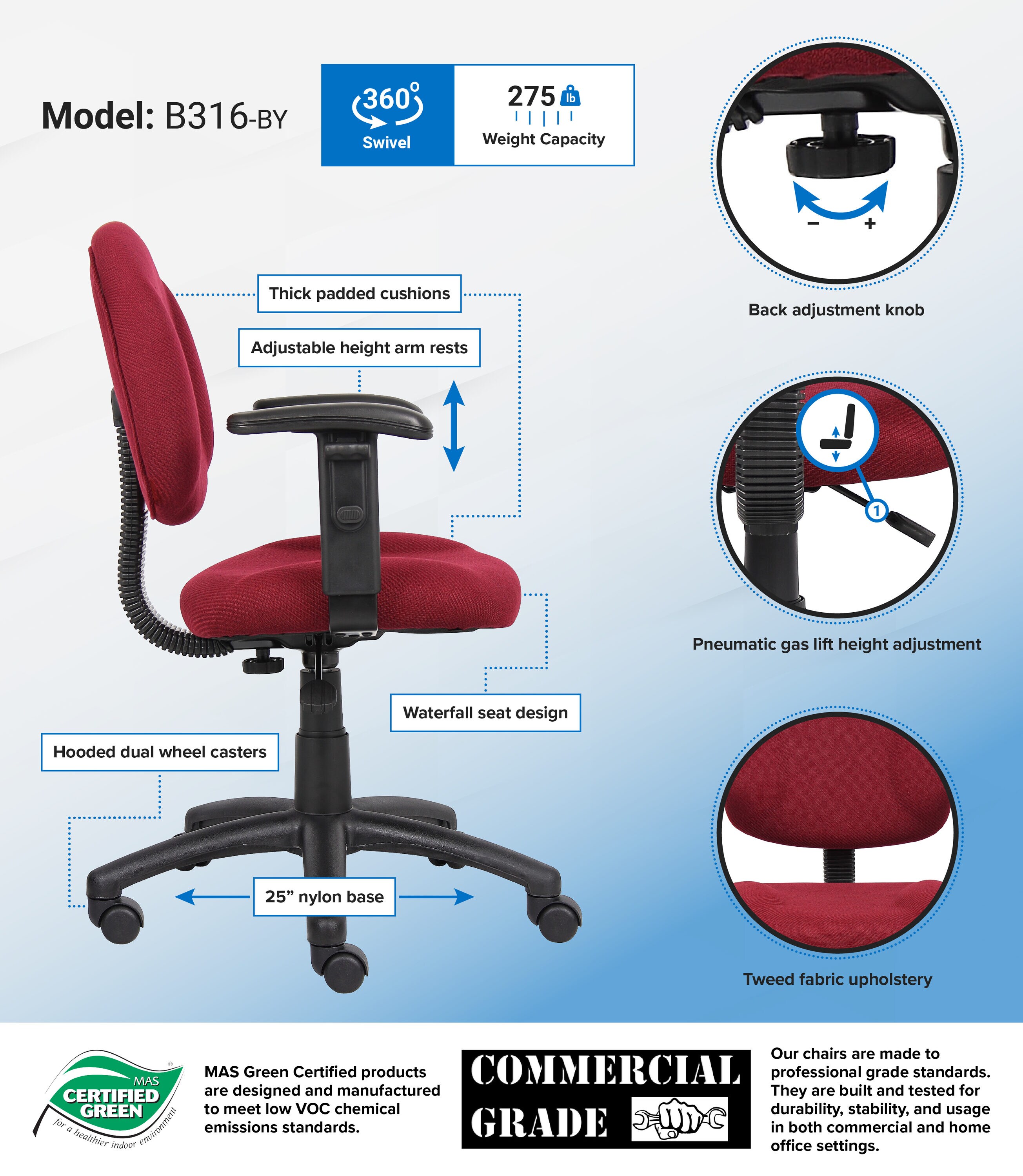 Boss Office Products B316-BY Office-Chairs - View #7