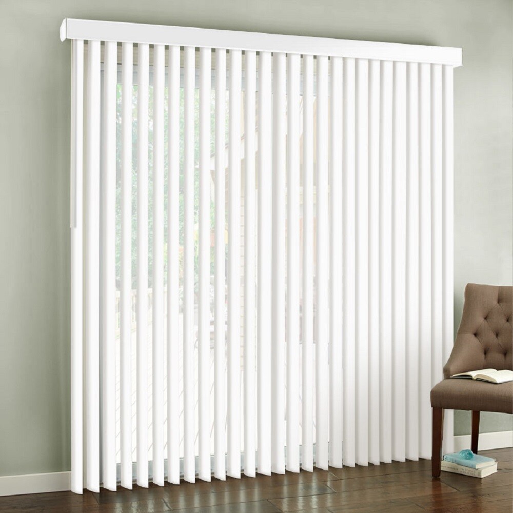 Lotus & Windoware 60031 3.5-in Slat Width 104-in x 84-in Corded White Vinyl Room Darkening Mini-blinds