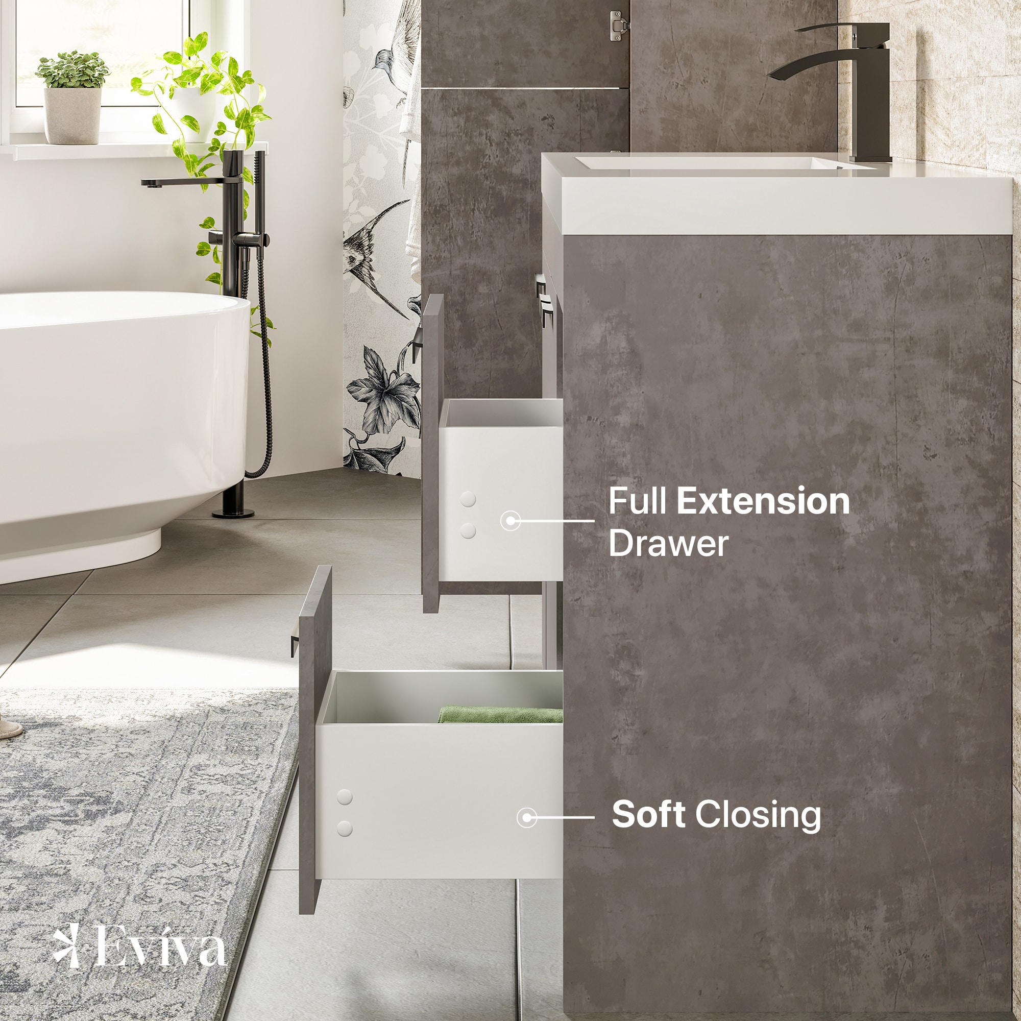 Eviva EVVN1000-8-42CGR Bath-Vanity-Combo - View #5
