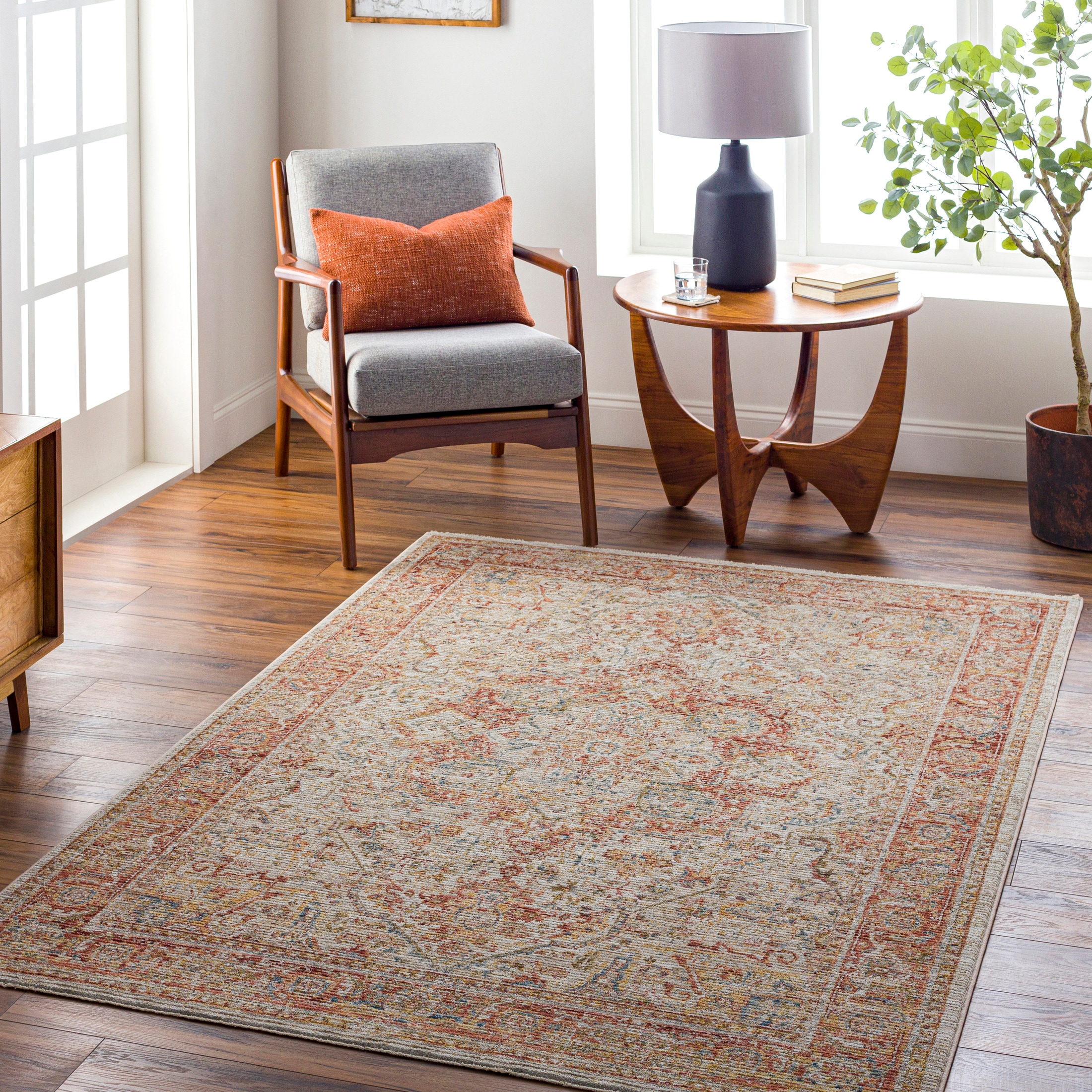 Livabliss Naila Flatweave Polyester Rectangular Indoor Medallion Area Rug