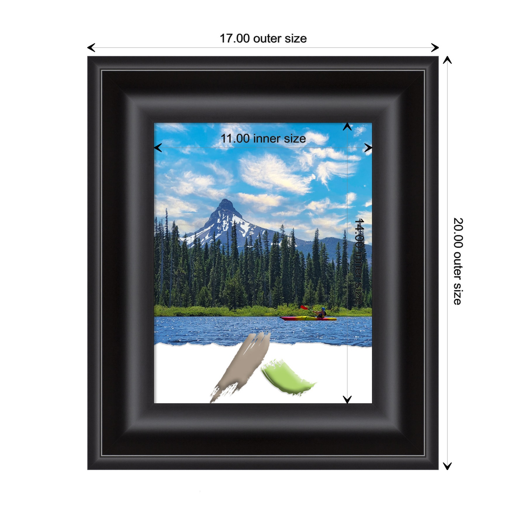 Grand Black 11x14 Polystyrene Wall Picture Frame