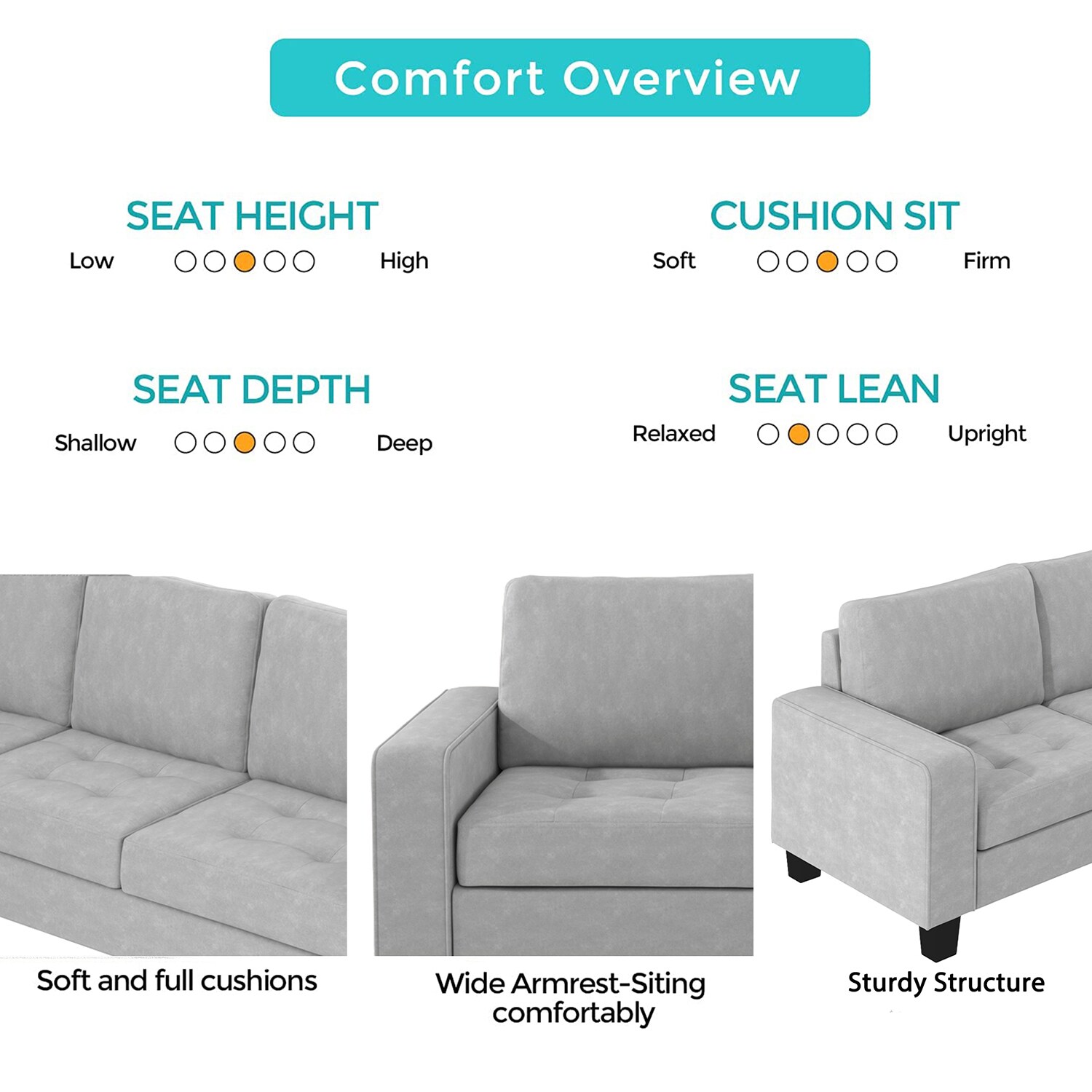 SINOFURN SYA370099GY Sofas-Loveseats - View #12