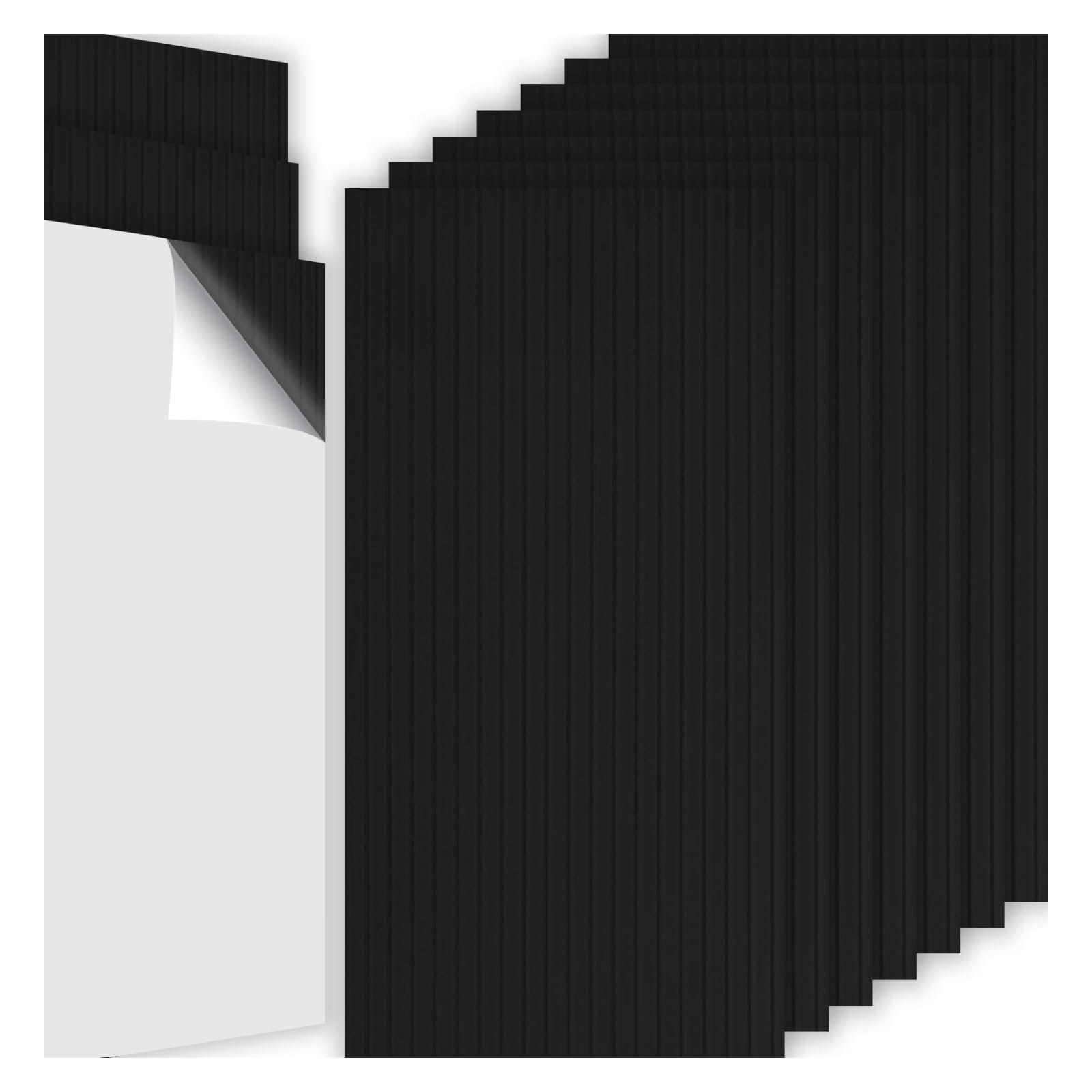 Lukvuzo  10Pack Large Acoustic Panels 48x24x0.38 inch Self Adhesive Sound Dampening Wall Panels Noise Absorbing Decorative Wall Panels Black