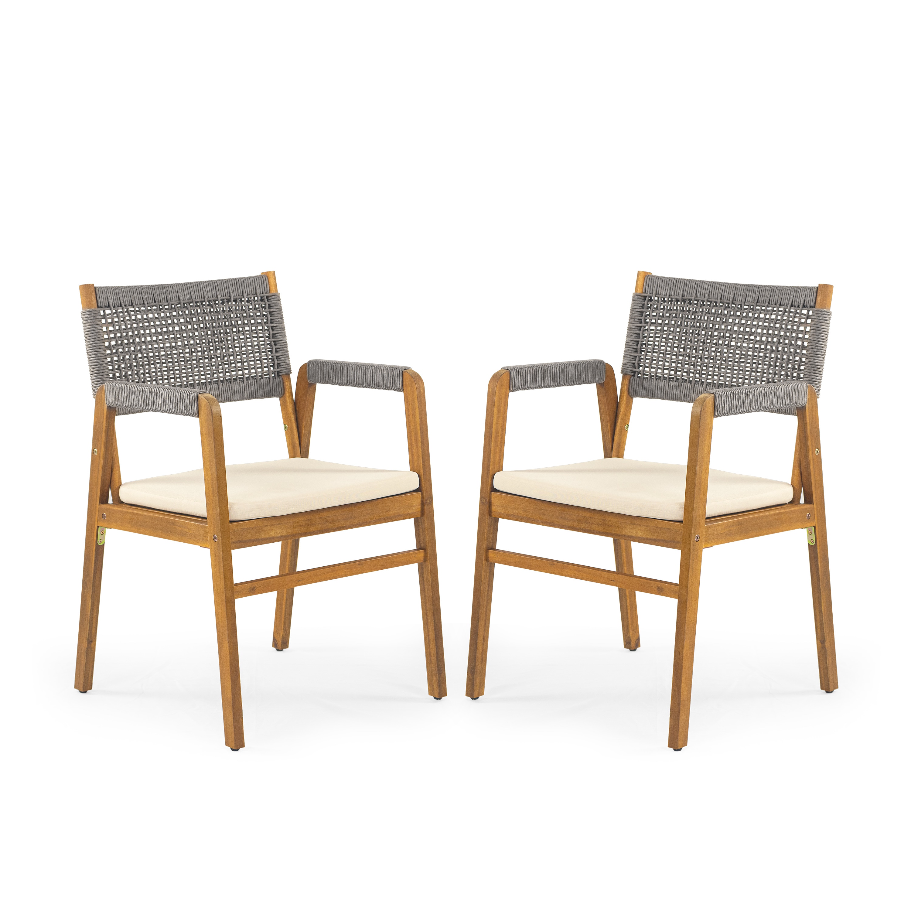 Christopher Knight Home Oucacia Outdoor Acacia Wood and Rope Dining Chair (Set of 2) #322226