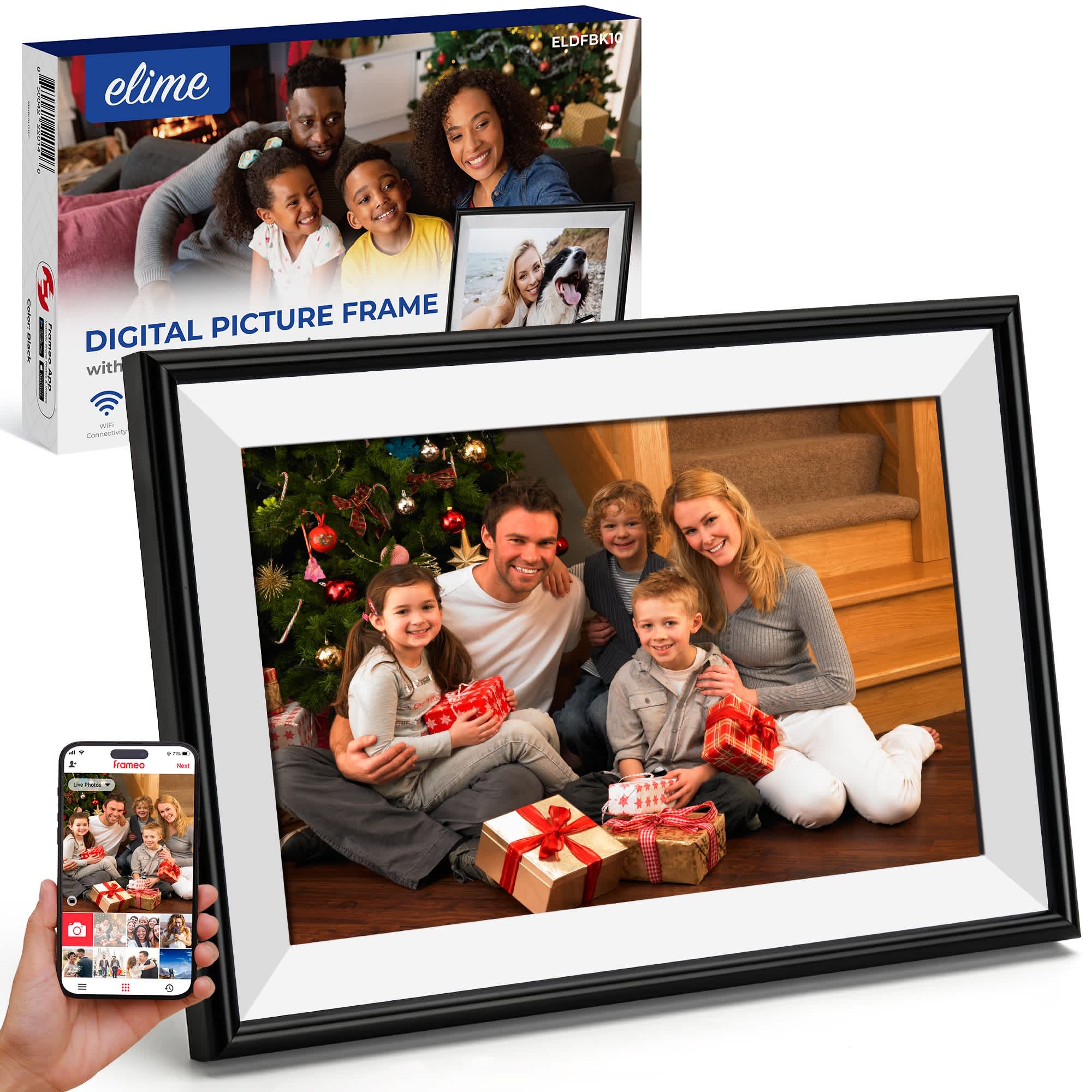 ELIME ELFDBK10 Black Aluminum Digital Picture Frame (10.1 inch)