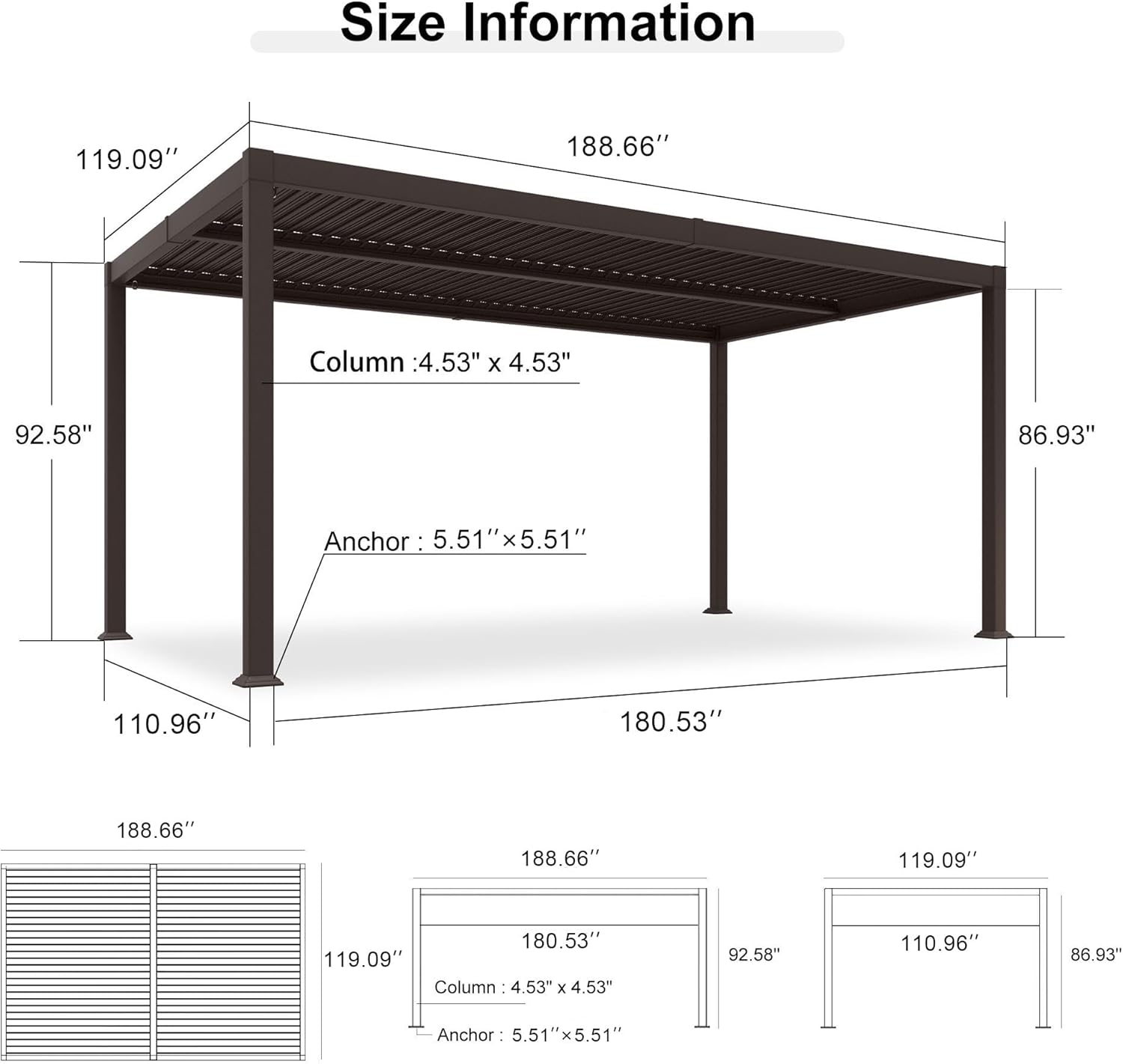 PURPLE LEAF LS03KSBY1016-H Pergolas-2 - View #2