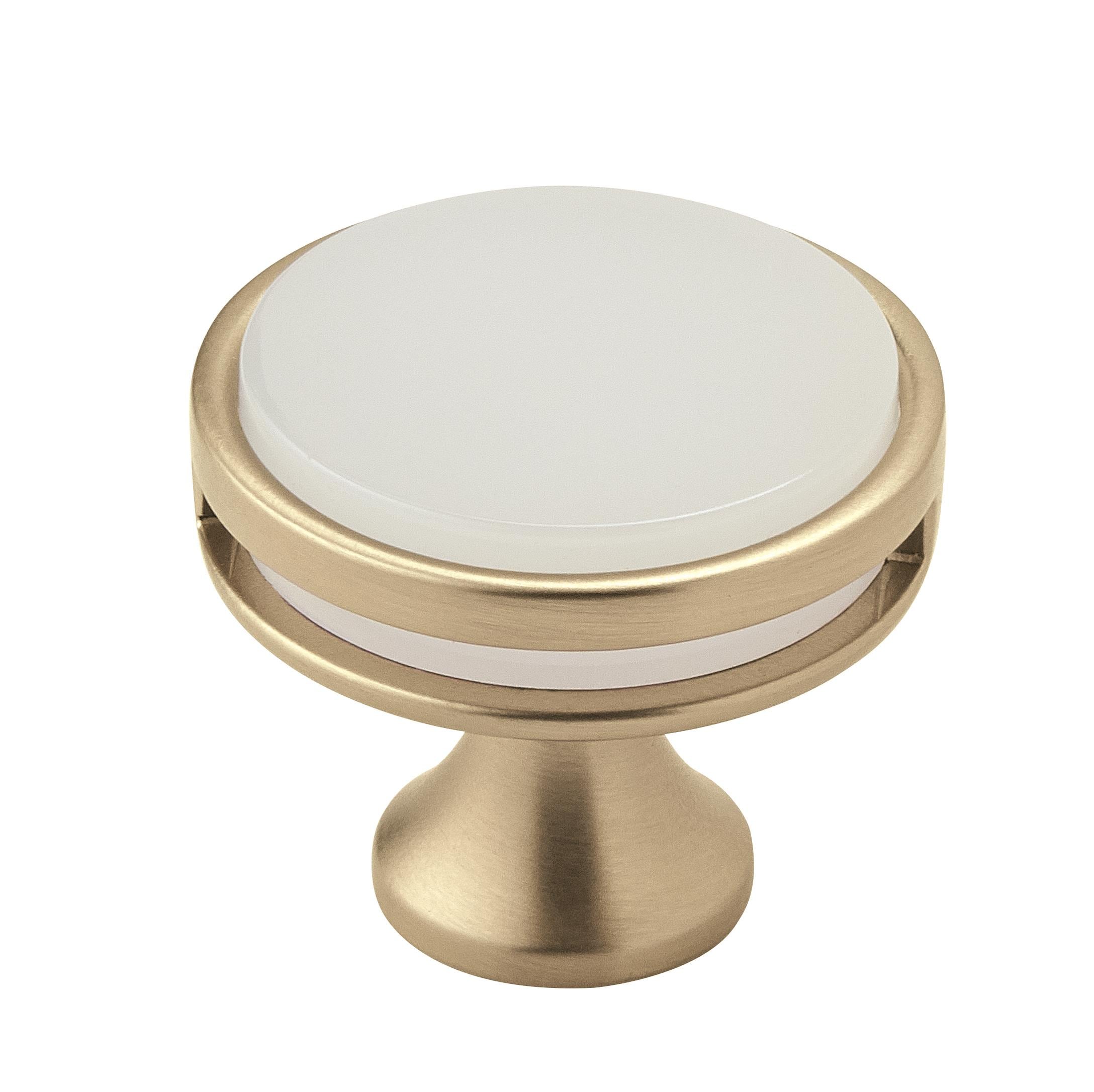 Amerock BP36608BBZFA Oberon 1-3/8-in Golden Champagne and Frosted Round Contemporary Cabinet Knob