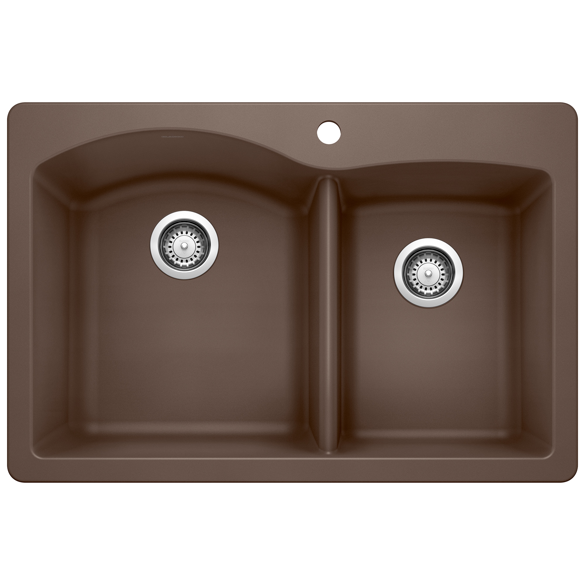 BLANCO 440213 Diamond Silgranit Drop-in or undermount 33-in x 22-in Granite Double offset bowl 1-Hole Kitchen Sink