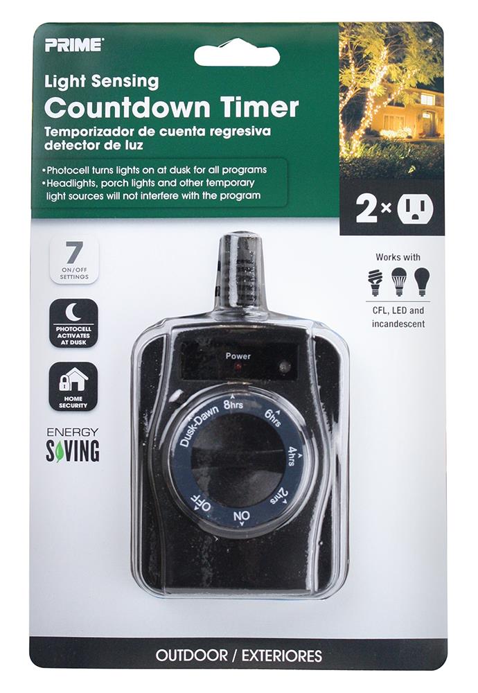Prime Wire & Cable Outdoor LED Countdown Timer, 2 Outlets