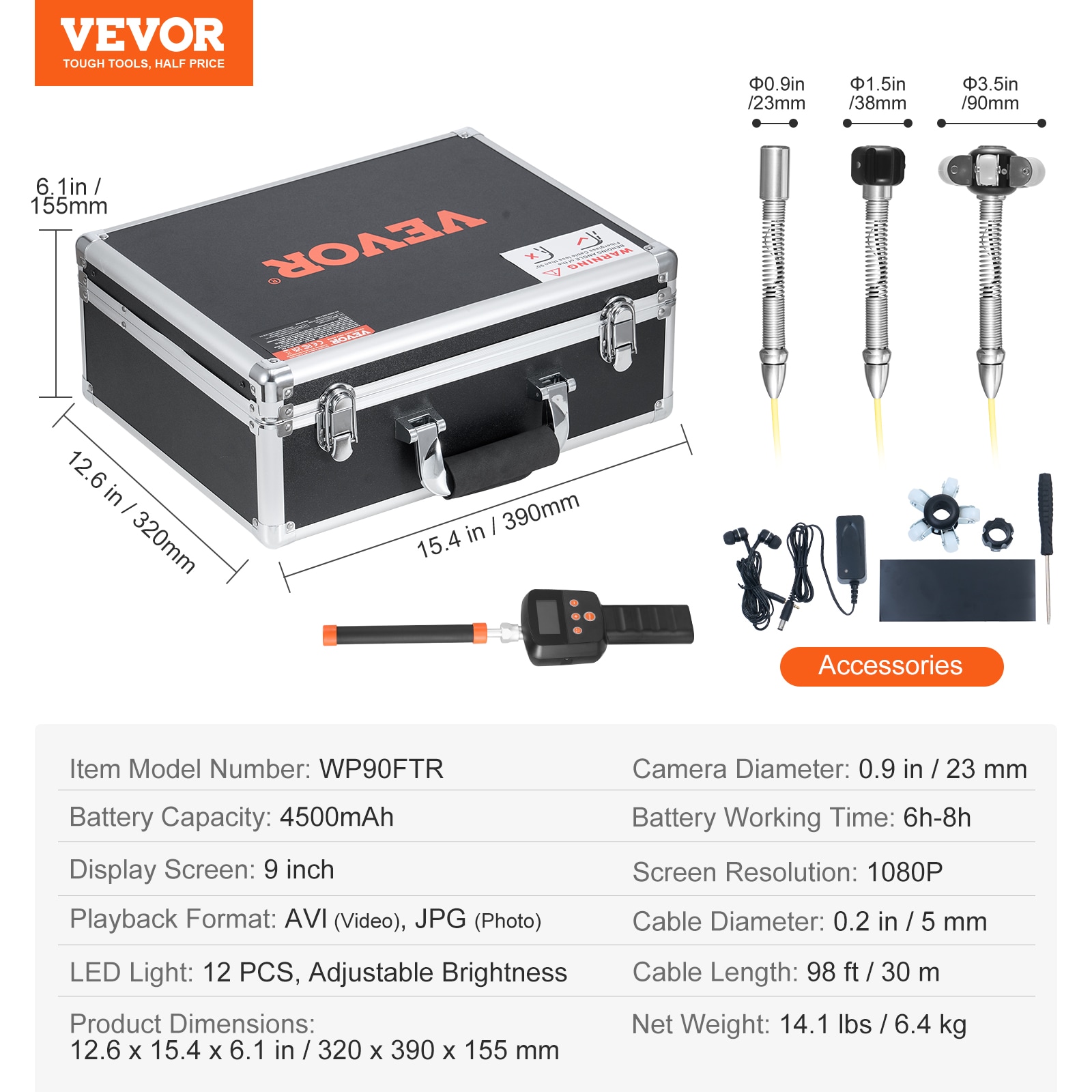 VEVOR GDSTJ100FTGDKSY01V1 Inspection-Cameras - View #9